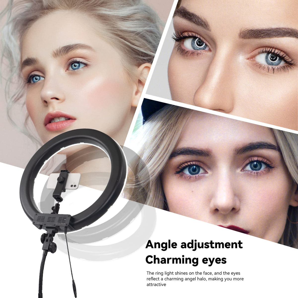 18 Inch Ring Light 55W Dimmable 5500K Light with 240 LEDs - LDGHO Official Imagery - 7