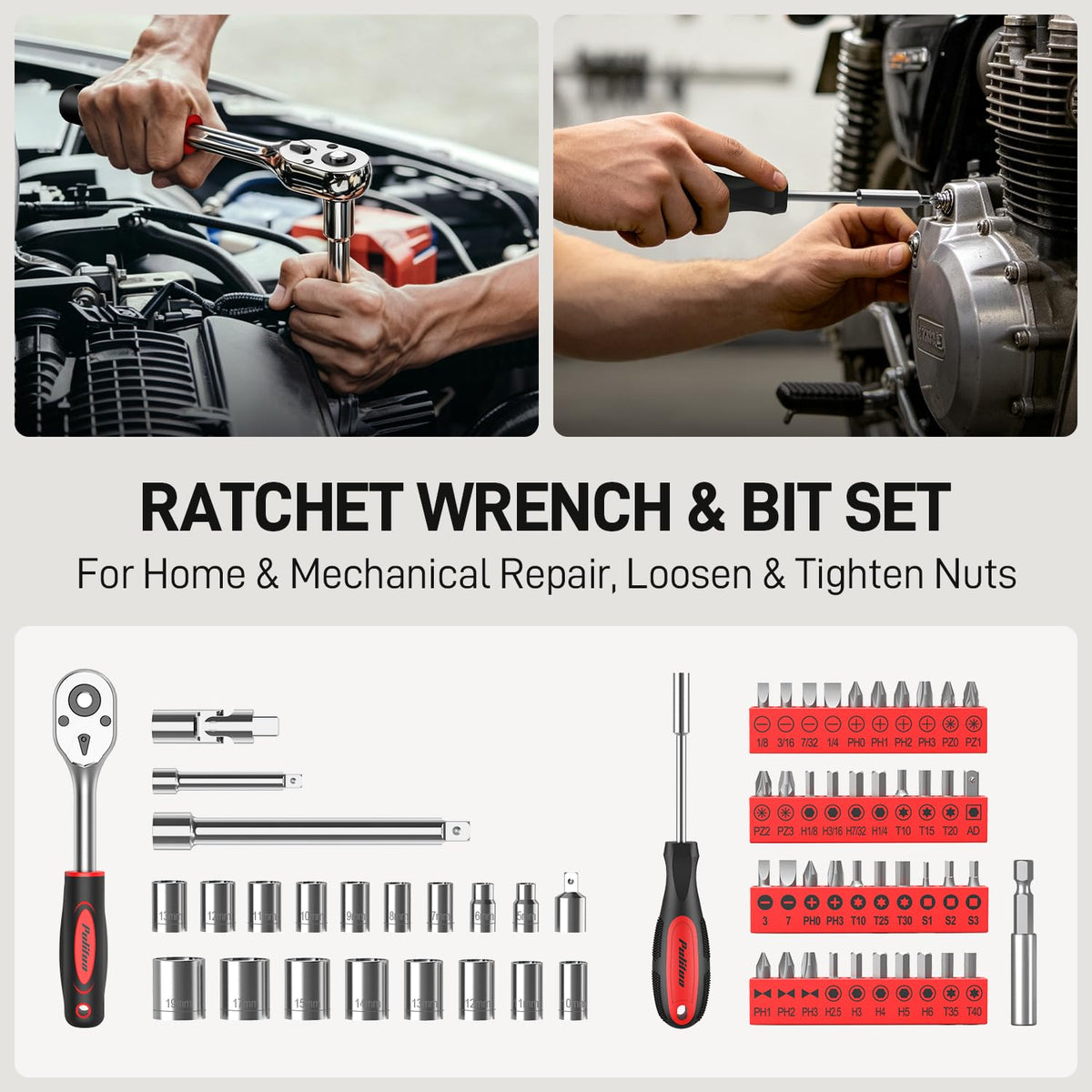 PULITUO 378 Piece Home Repair Tool Kit Drawer Portable Tool - PULITUO Official Imagery - 7
