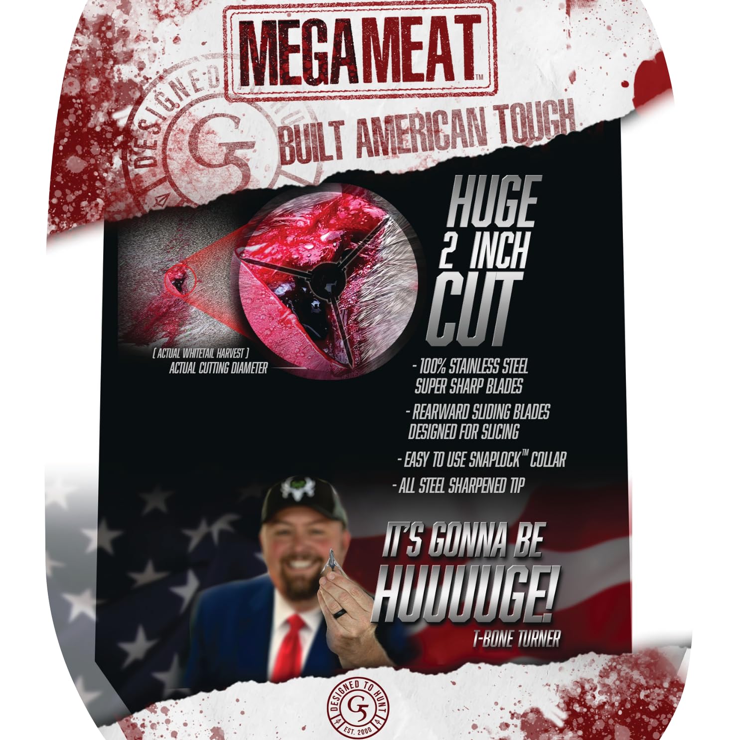 G5 Outdoors G5 Megameat 3-Blade Expandable Broadheads, 3 Pack, Cr - G5 Outdoors Official Product View 2