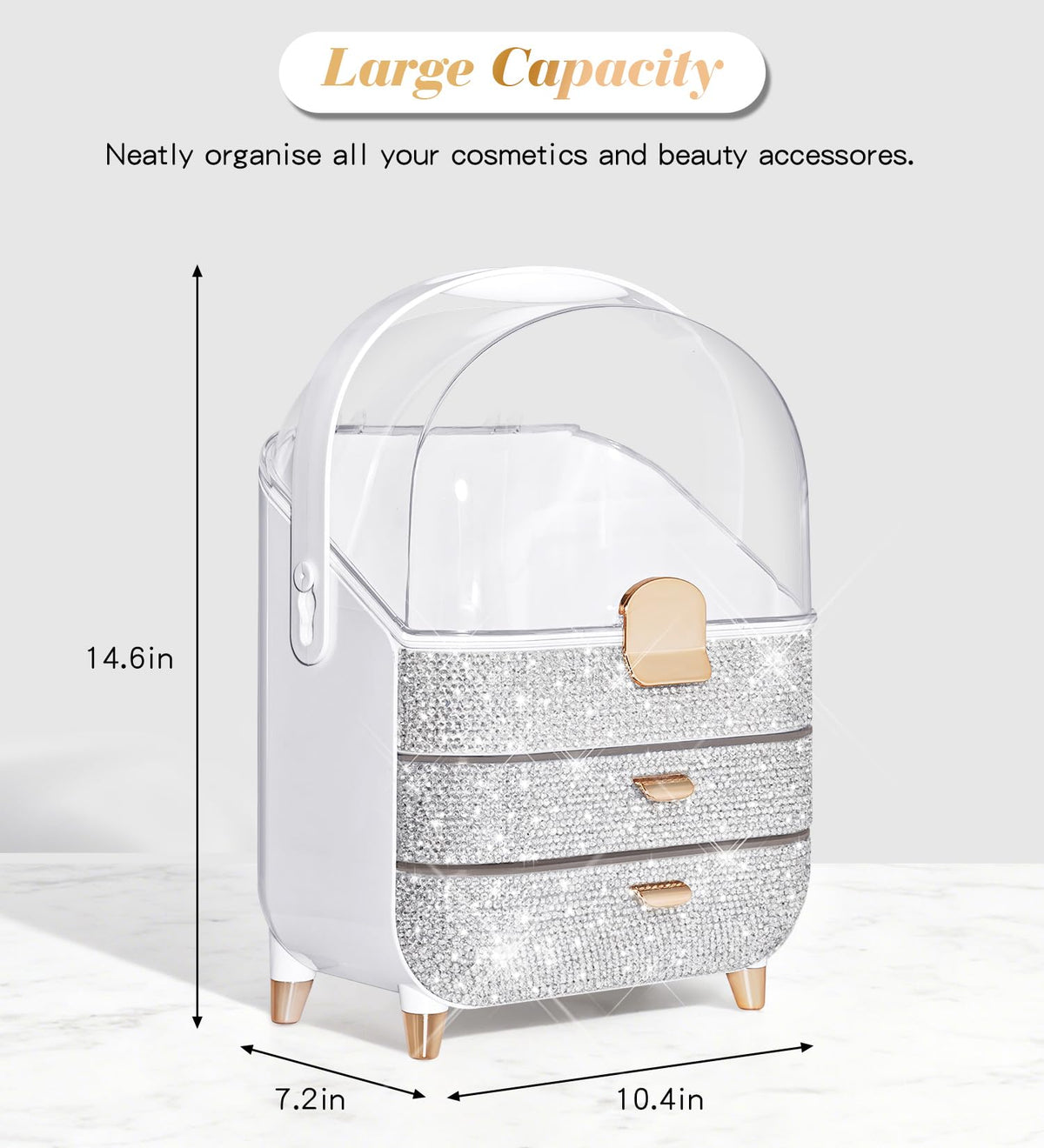 Bling Makeup Organizer Countertop Sparkle Skincare Holder - Svpolns Official Imagery - 3