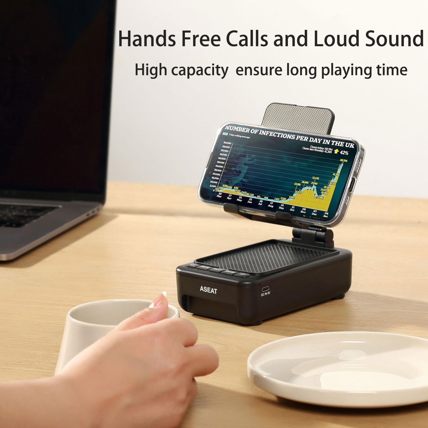 ASEAT Gifts for Men Him, Cell Phone Stand with Bluetooth Speaker& by ASEAT - Angle View 8