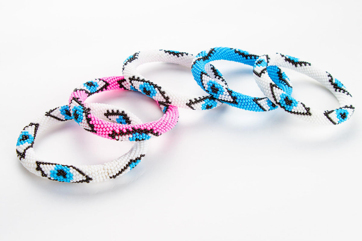 Evil Eye Protection Bangle Bracelet Bohemian Stackable - NAZ COLLECTION Official Imagery - 6