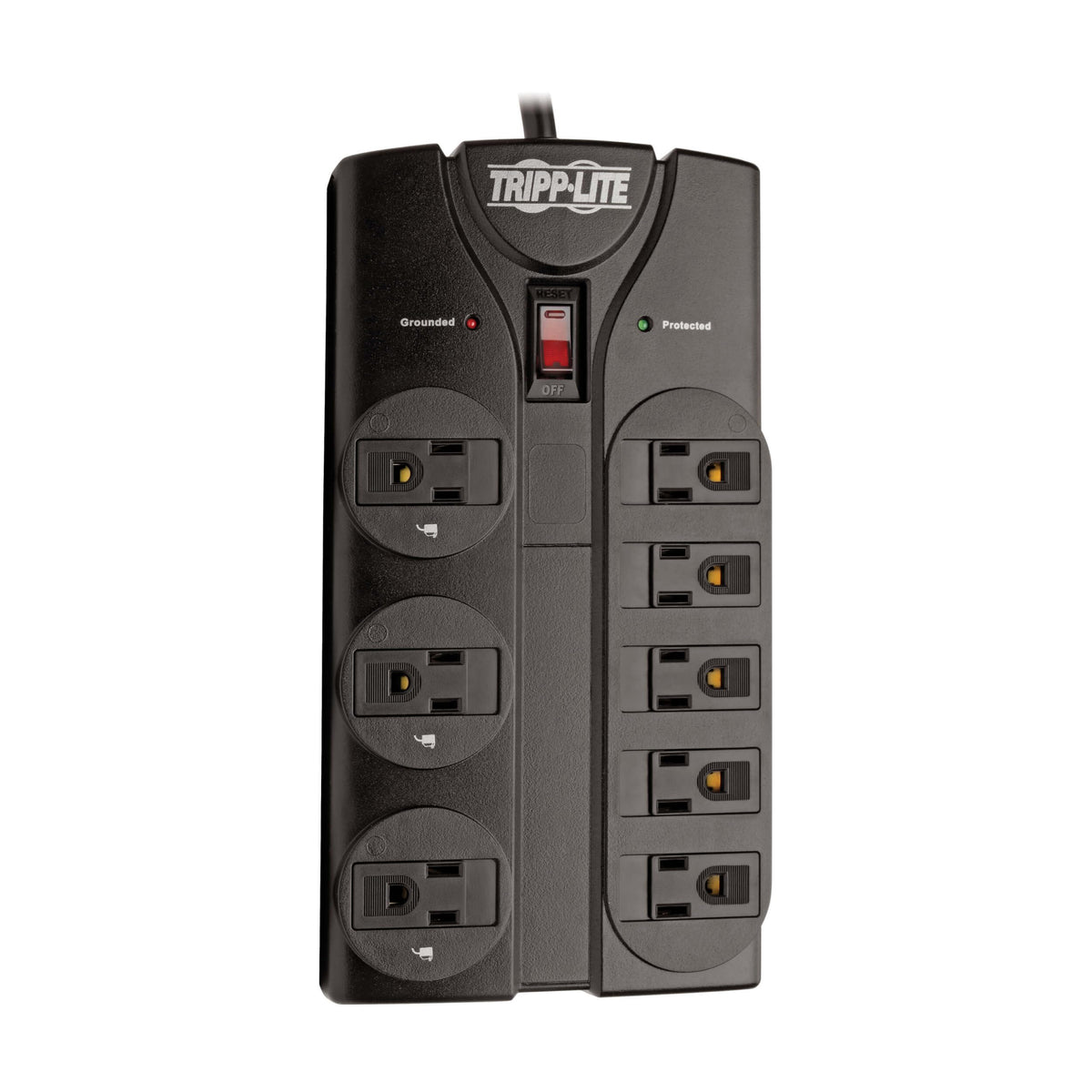 Eaton Tripp Lite TLP808B Black Flat Plug Surge Protector 8 - TRIPP LITE Official Imagery - 5