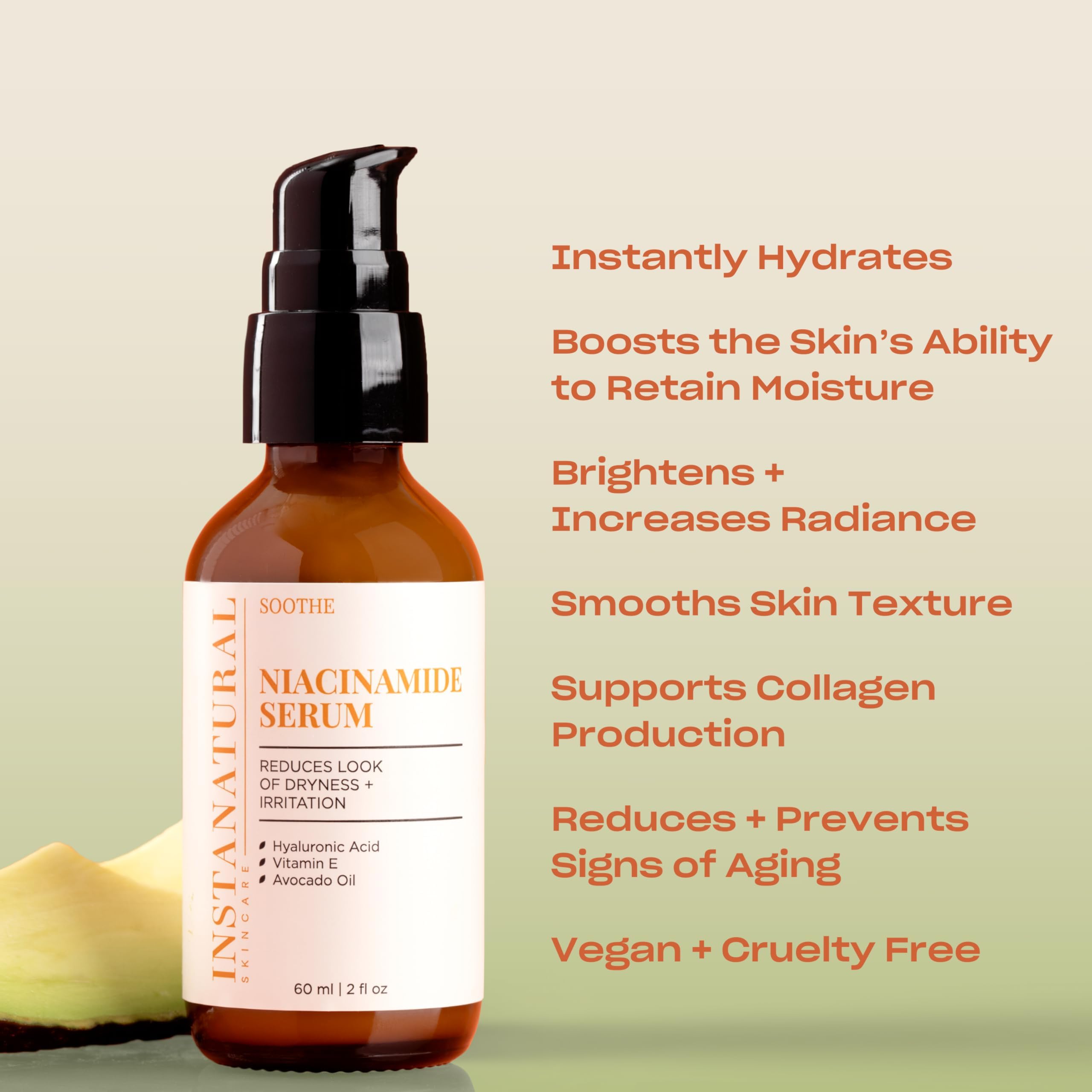 InstaNatural Niacinamide Face Serum, Hydrates, Soothes, Reduces Irritation, - InstaNatural Official Product View 3