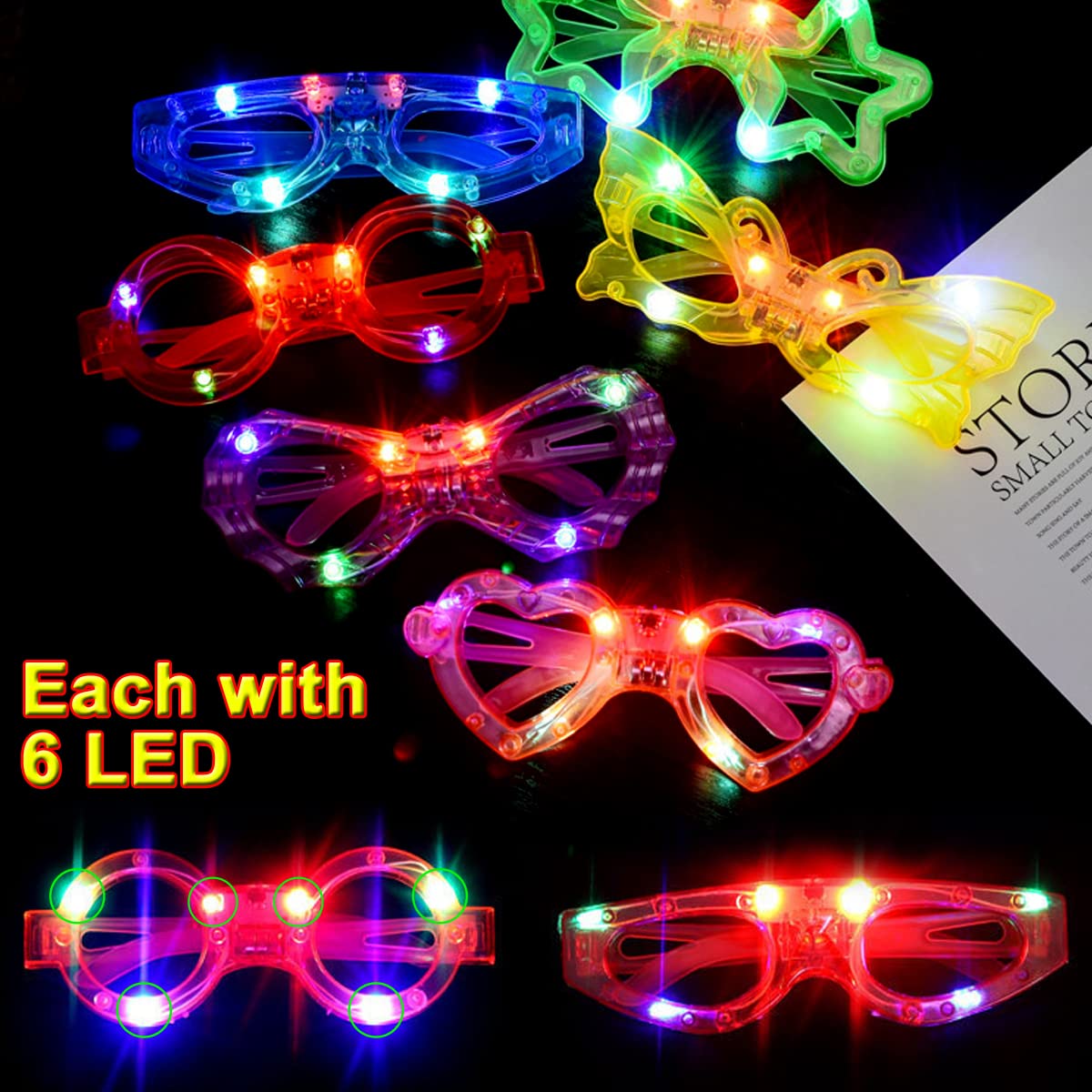 24 Packs LED Glasses for kids Glow in the dark Party - OceanWings Official Imagery - 7