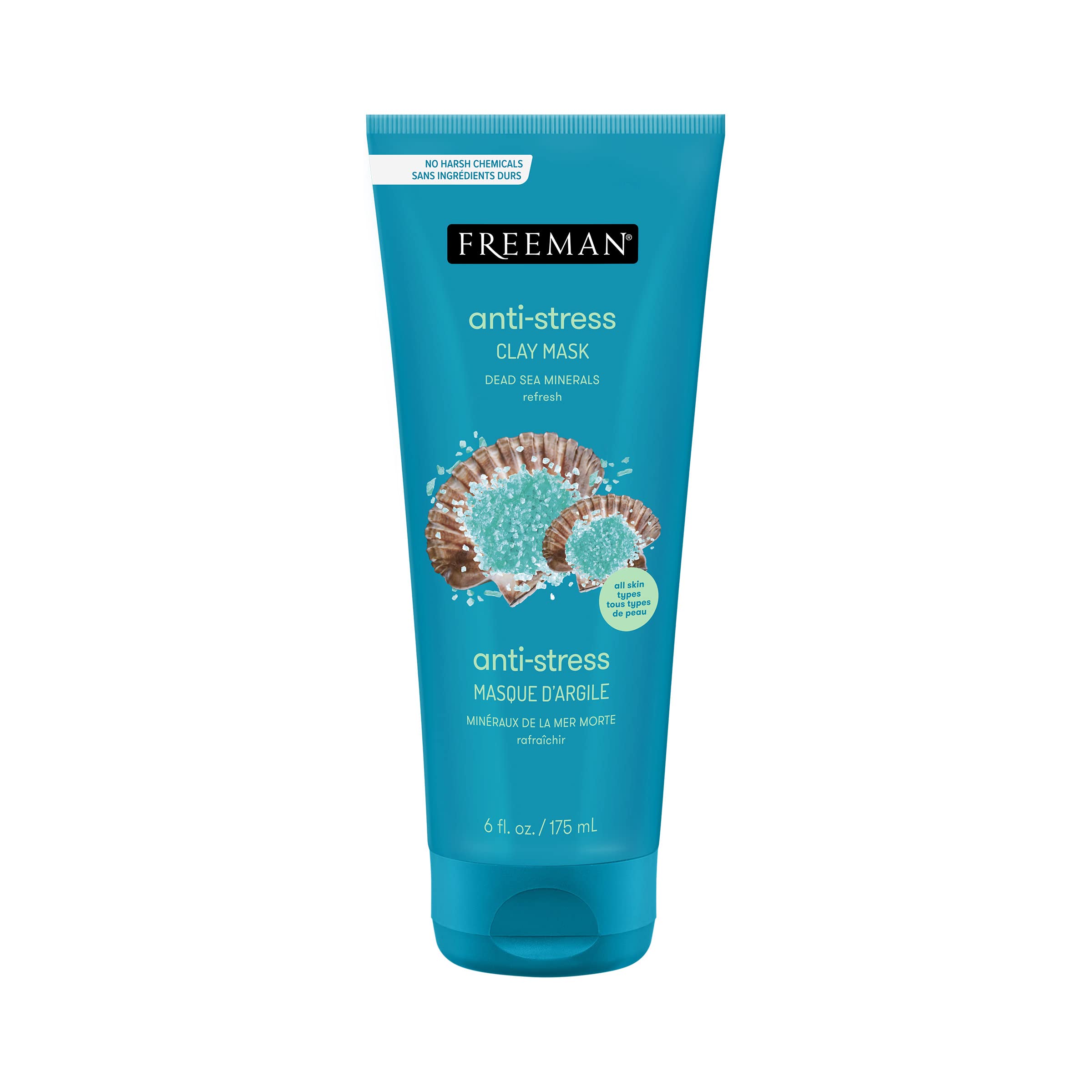 Freeman Anti-Stress Clay Mask, Dead Sea Mineral Face Mask, 6 Fl - Freeman
