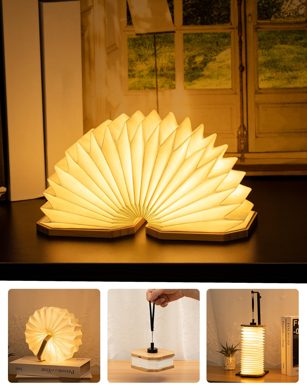 Originality Folding Accordion Lamp Japanese Gift LED Paper - ZBOLE Official Imagery - 5