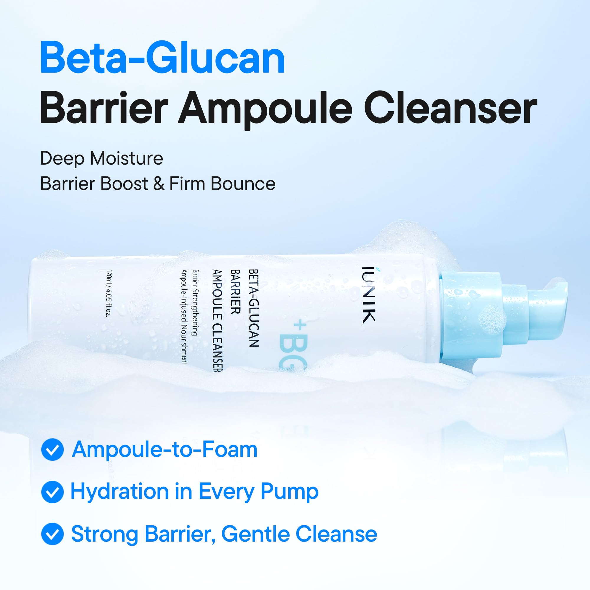 IUNIK Beta Glucan Barrier Ampoule Cleanser - IUNIK Official Product Imagery - 3