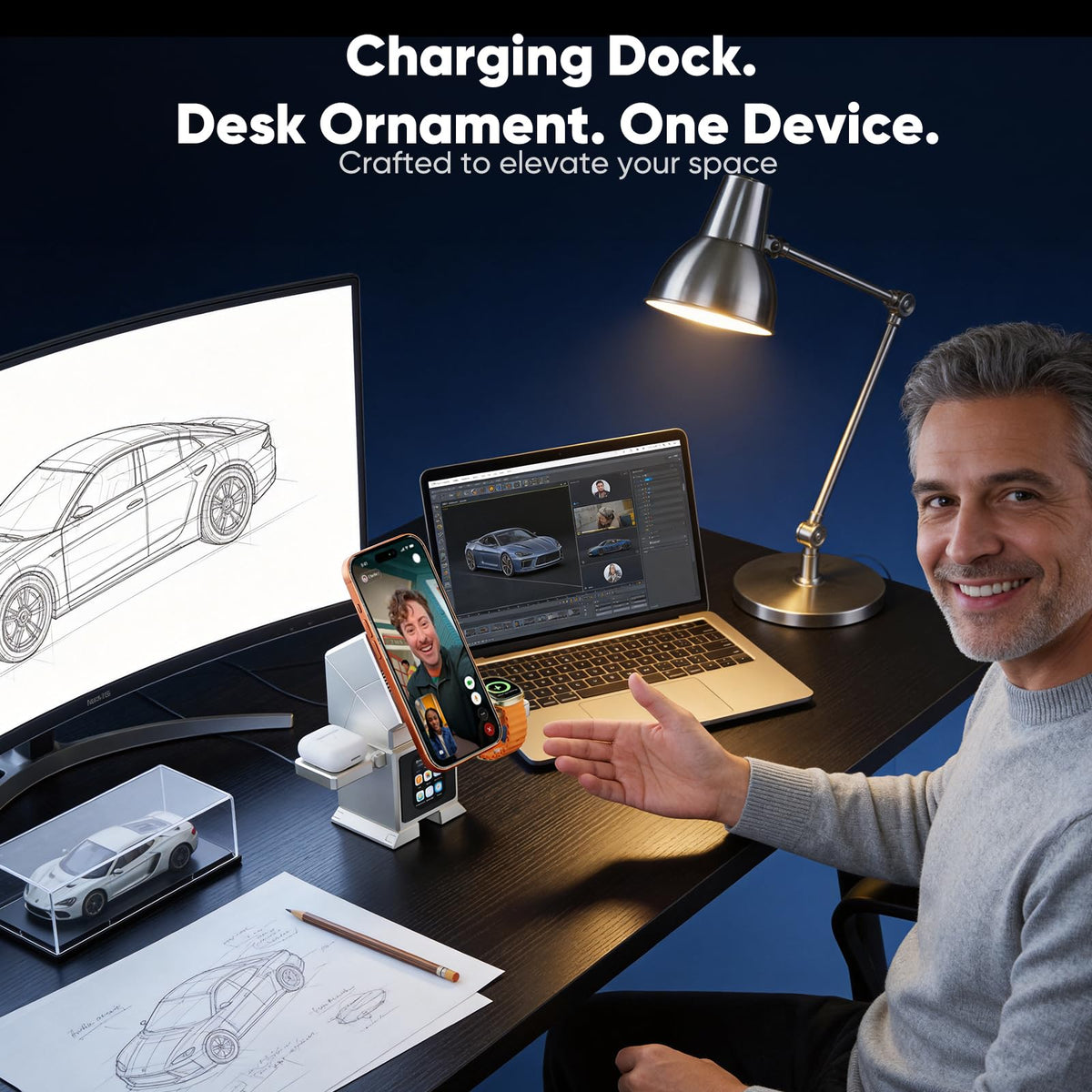 Robot 7 in 1 Qi2 2 25W Wireless Charging Station with - OxyGear Official Imagery - 3