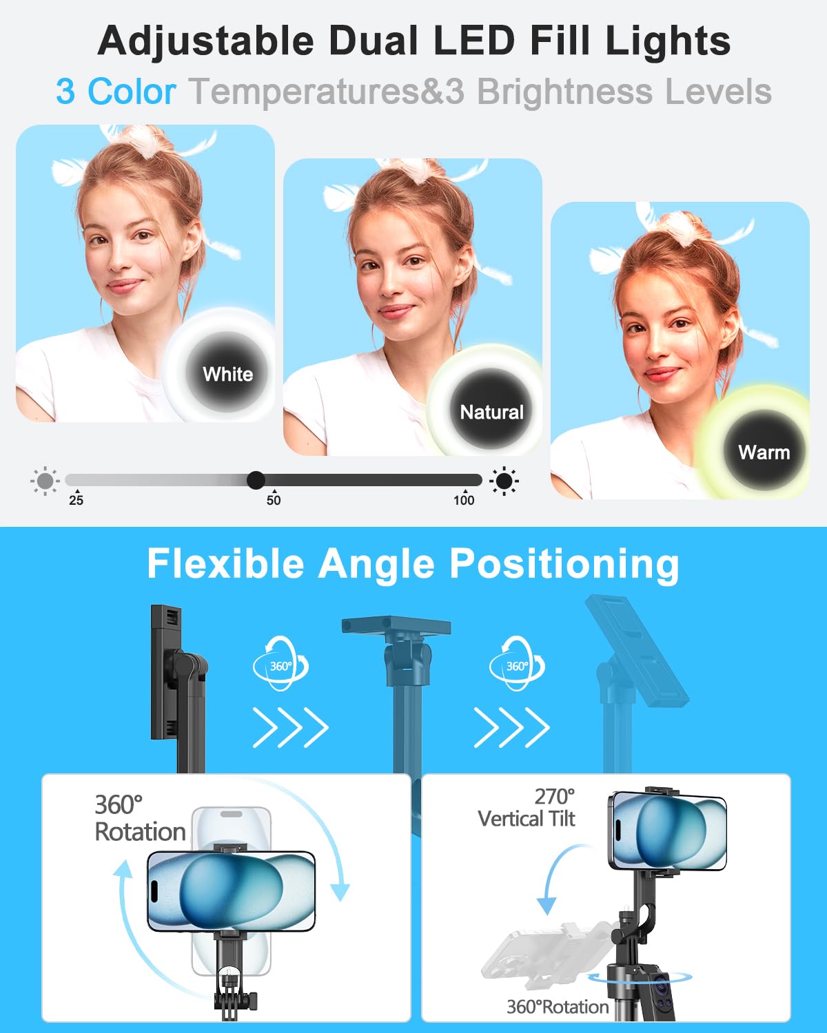 Vlogging Kit for iPhone Android 63 Auto Face Tracking Tripod - BEFAME Official Imagery - 6