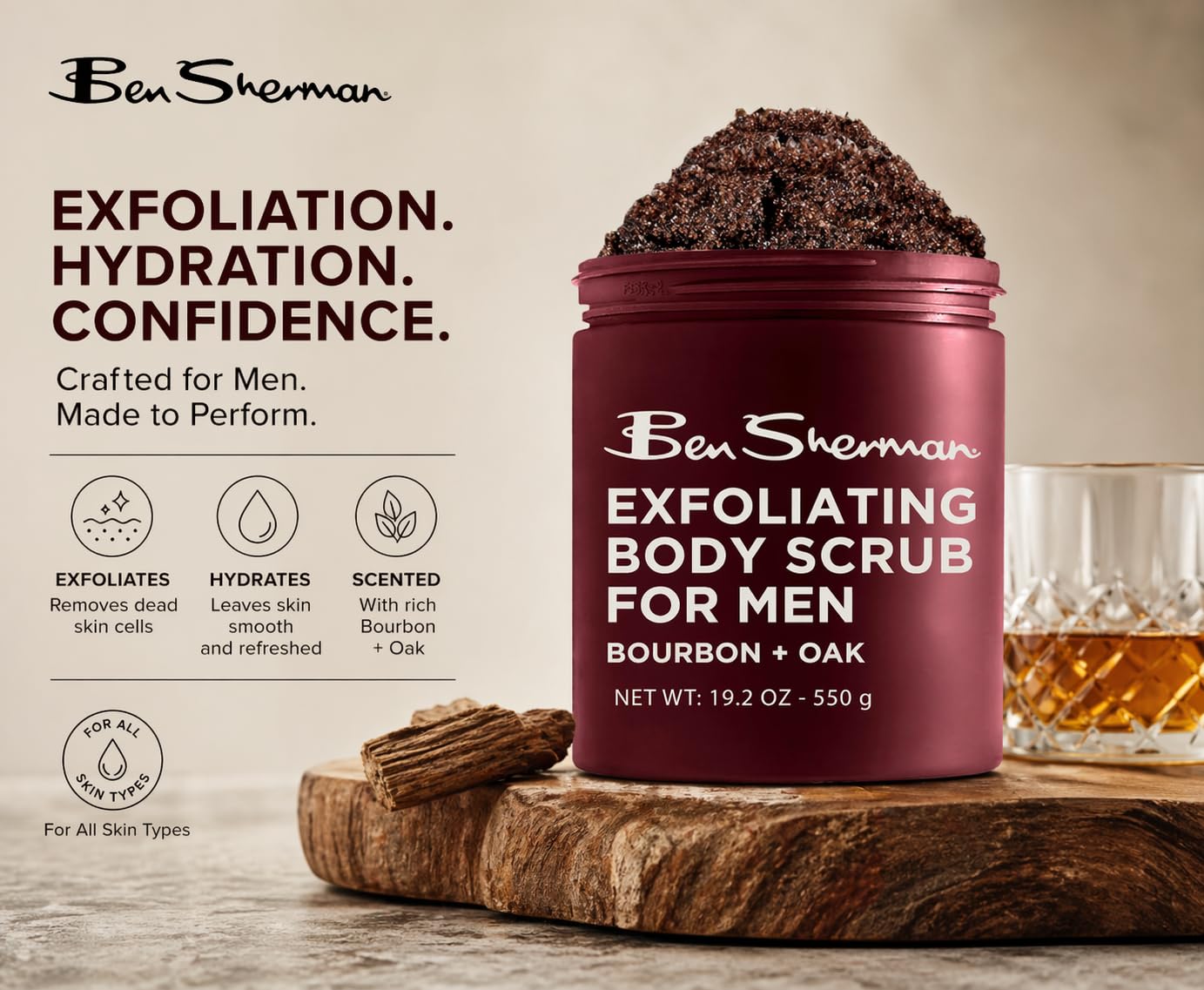 Ben Sherman Exfoliating Body Scrub with Shea Butter Vitamin A and C, - Ben Sherman Official Product View 7