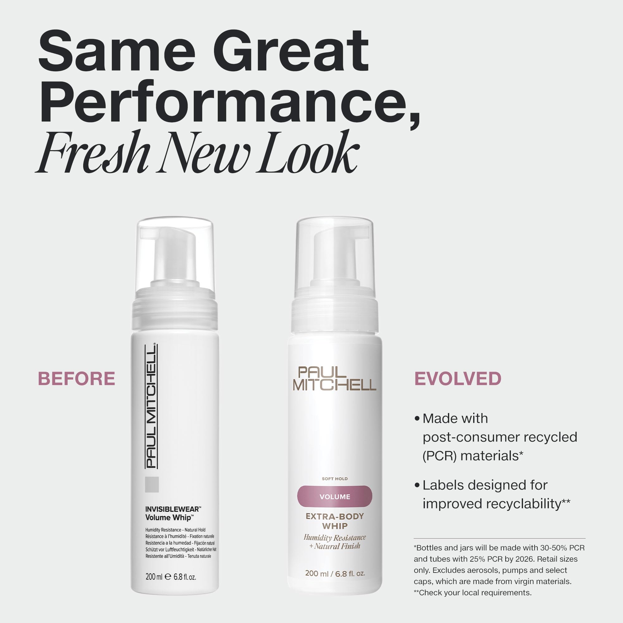 Paul Mitchell Invisiblewear Extra-Body Whip Conditioning Mousse, Humidity Resistance, Natural Finish, For Fine Hair, 6.8 fl. oz
