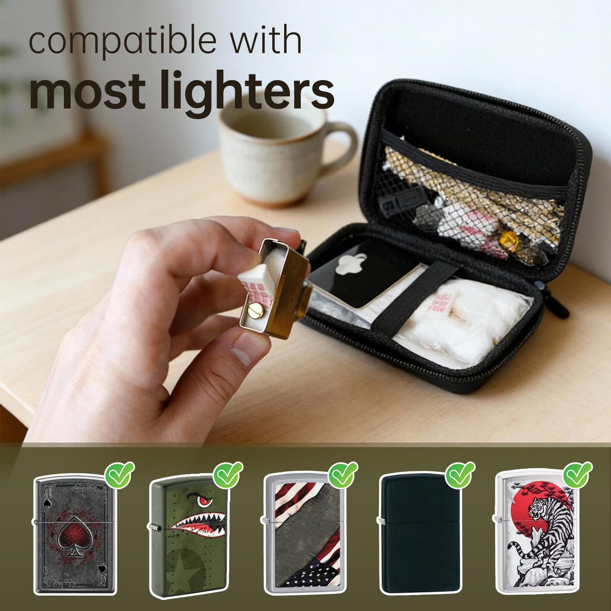 Lighter Repair Kit Compatible with Zippo Includes Flints - MEIJIAYOU Official Imagery - 8