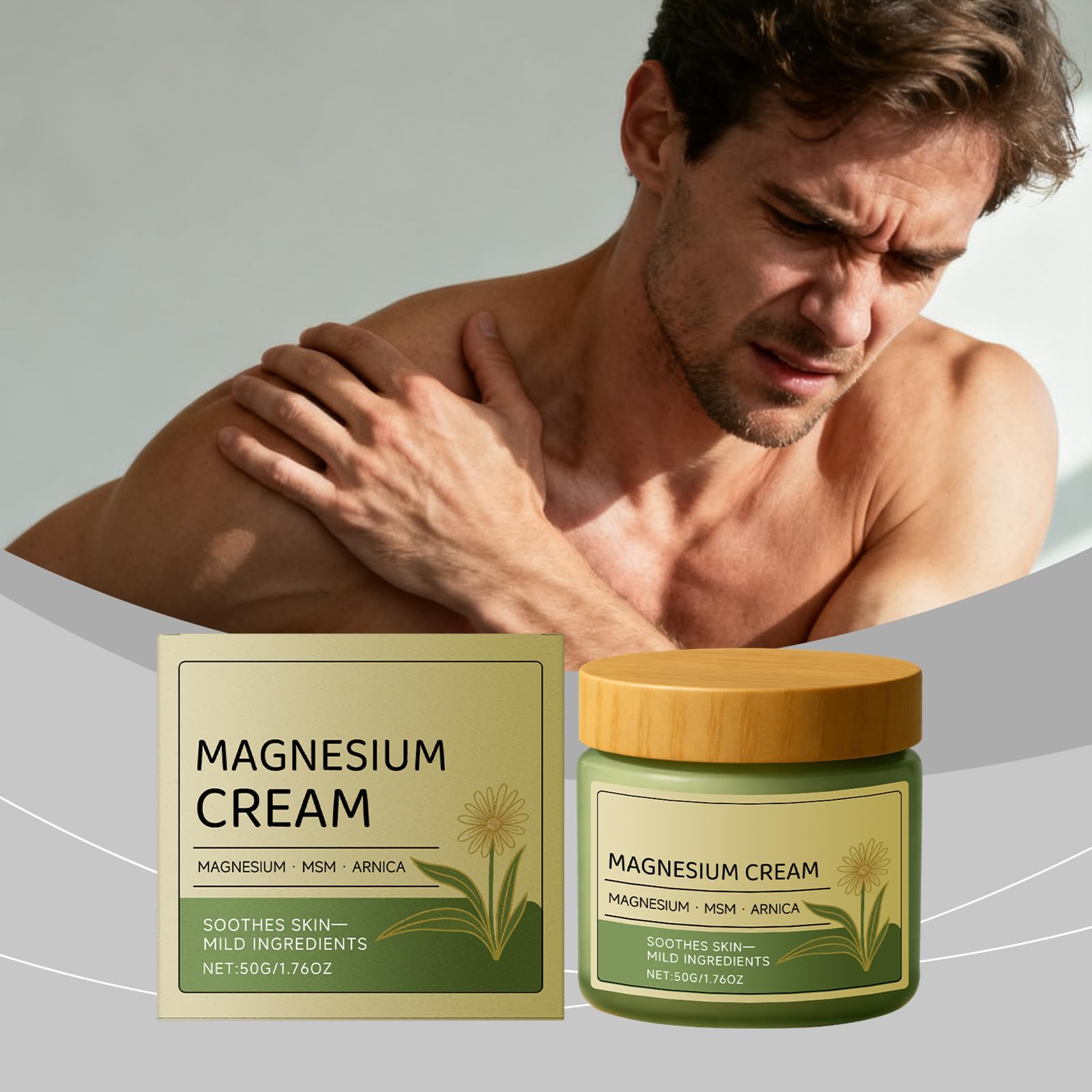 PAQIMAN Total Relief Magnesium Cream 2-Pack with MSM & Arnica