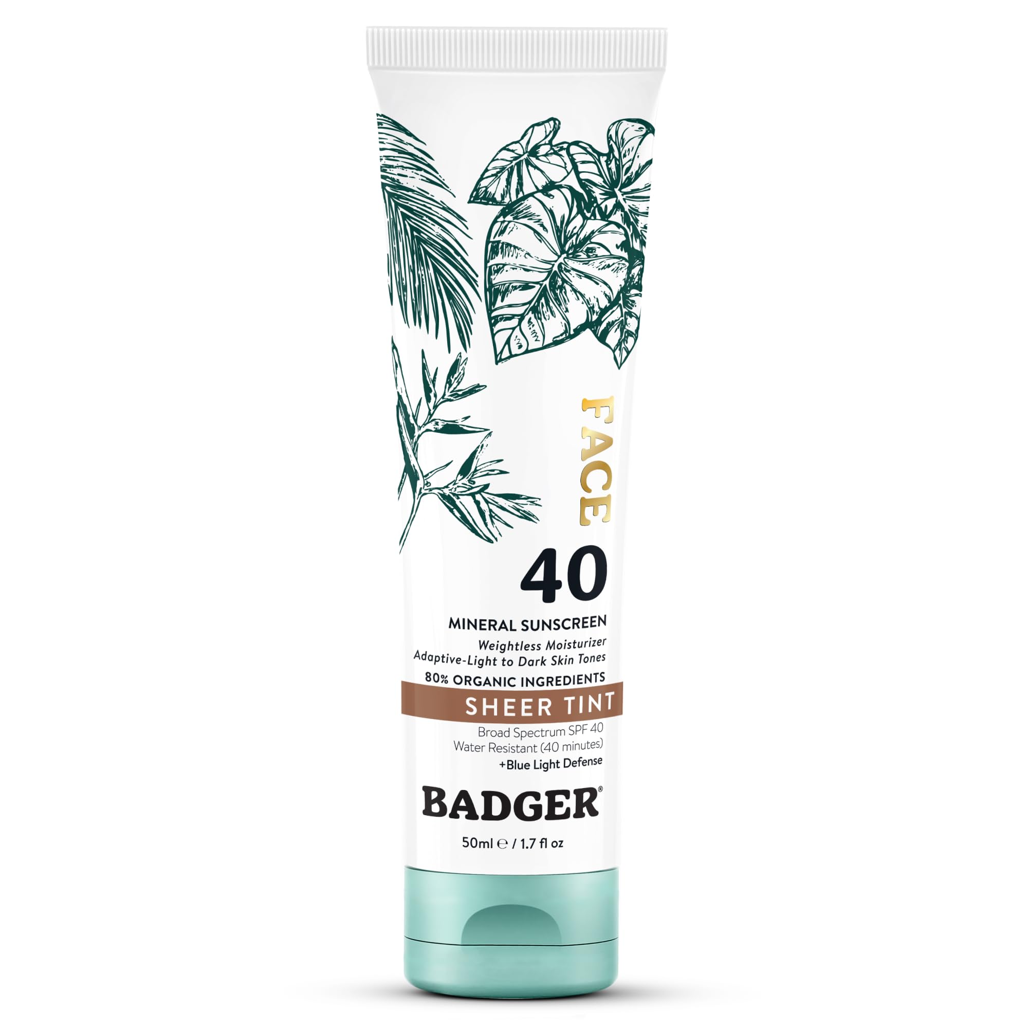 Badger Tinted Mineral Sunscreen for Face SPF 40 No White - Badger Official Imagery - 2