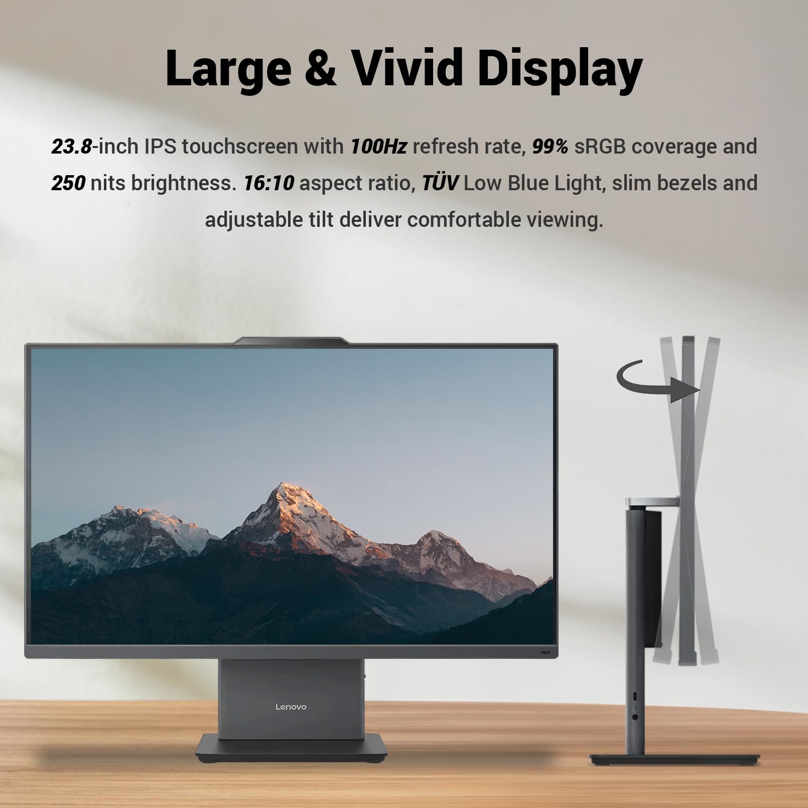 Lenovo ThinkCentre Neo 55a Gen 6 Business All-in-One, 23.8" FHD I - Lenovo Official Product View 4