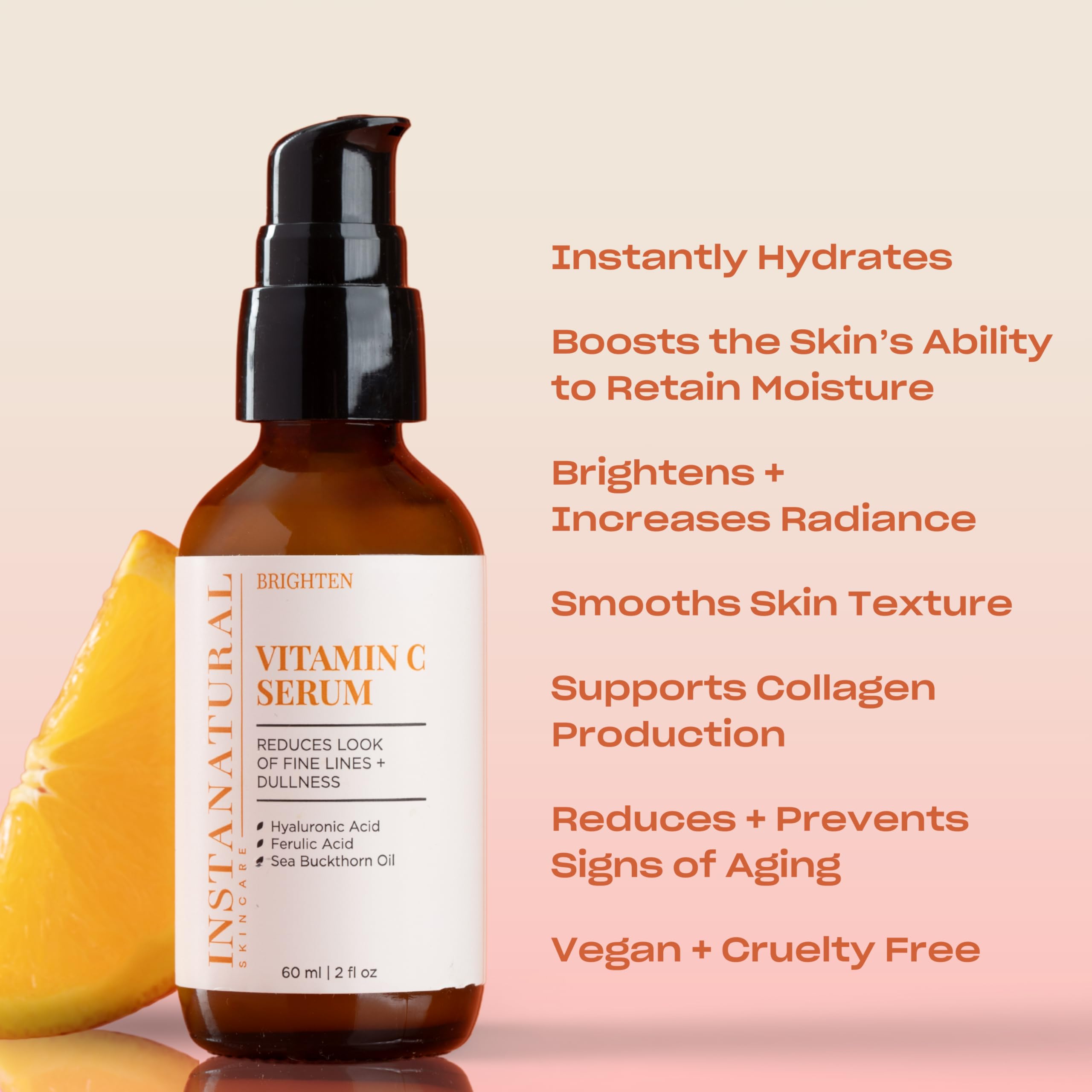InstaNatural Vitamin C Face Serum - Fine Lines and Discoloration & 2 Fl Oz - InstaNatural Official Product View 3