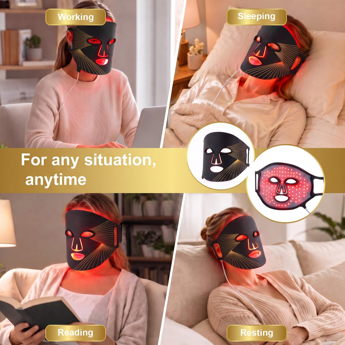 Red Light Therapy Mask 7 Color Skincare Light LED Mask for - KissPart Official Imagery - 5