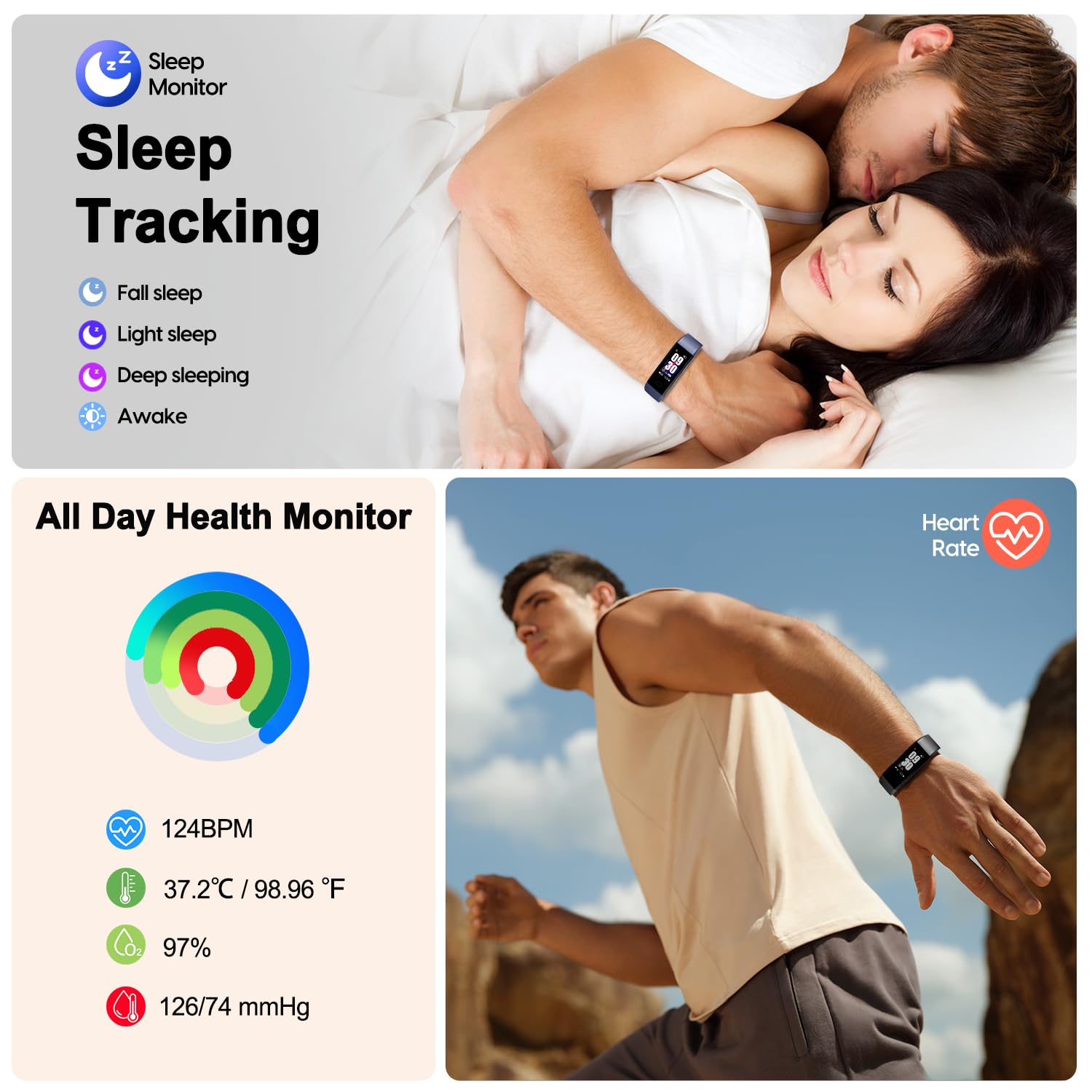 ENGERWALL Fitness Tracker with Step/Distance/Calories Counter for Wome - View 3