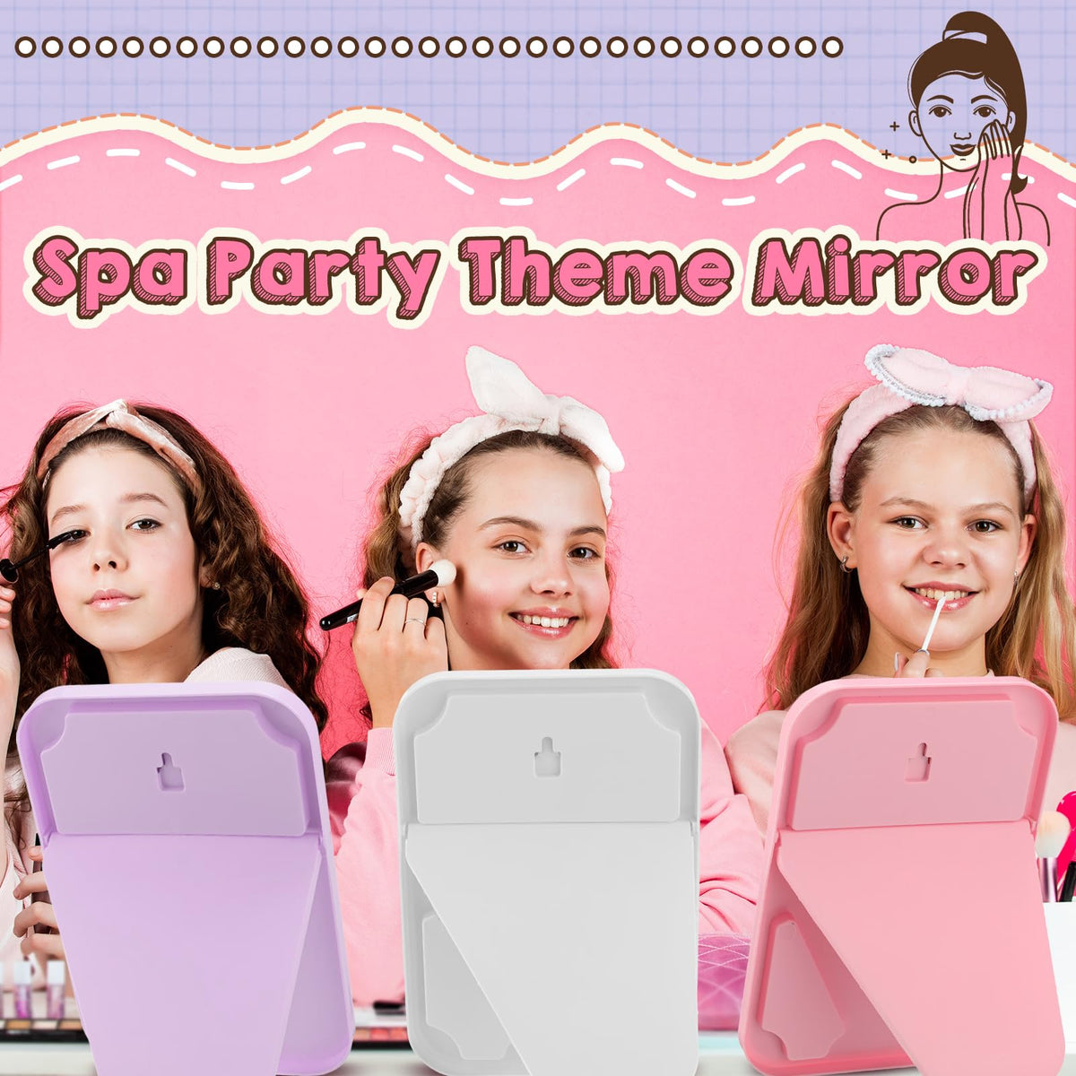 DoubleFill 6 Pcs Spa Party Mirror Spa Party Supplies for - DoubleFill Official Imagery - 6
