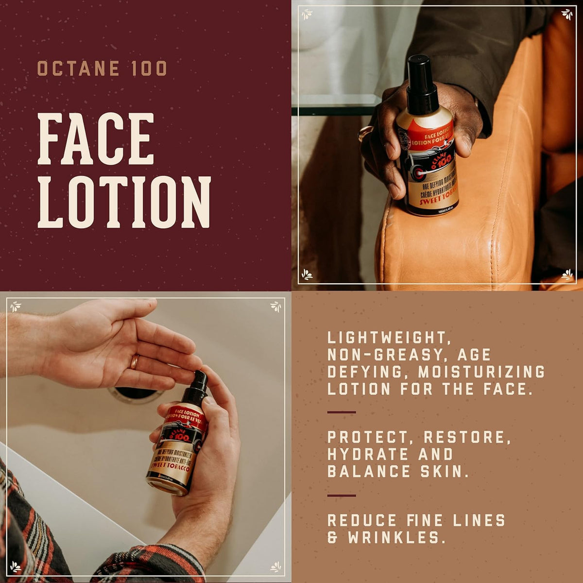 18 21 Man Made Octane 100 Face Lotion 3 4 oz Sweet Tobacco - 18.21 Man Made Official Imagery - 3