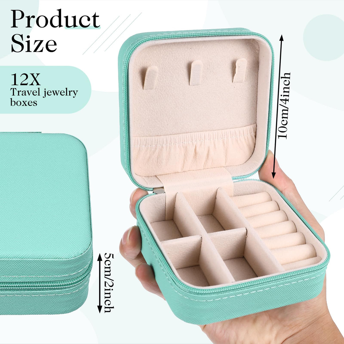 12 Pcs Mini Travel Jewelry Case Bridesmaid Proposal Gift - MAQUITA Official Imagery - 3
