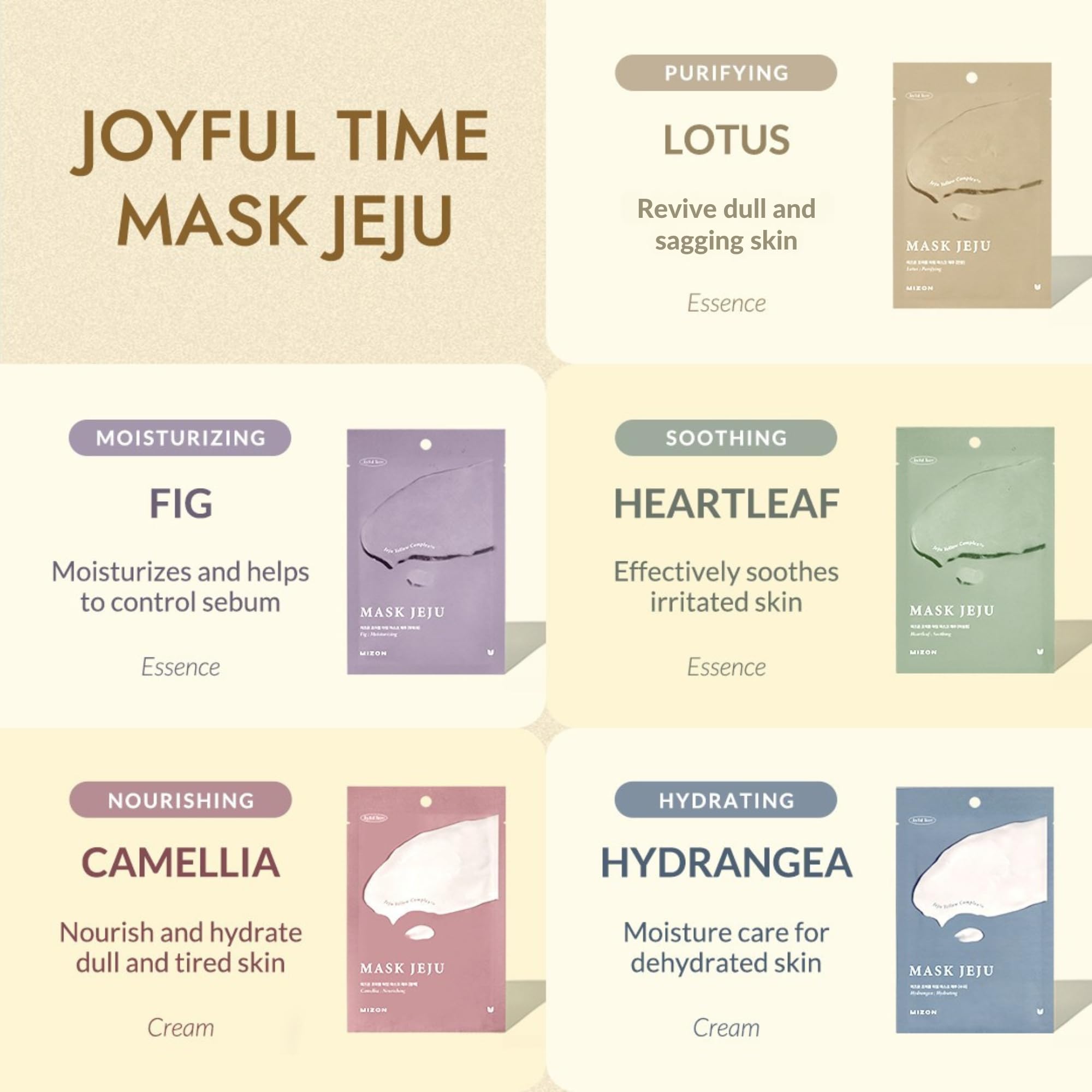 MIZON Joyful Time Jeju Face Mask (Heartleaf) Koren Full Face - MIZON