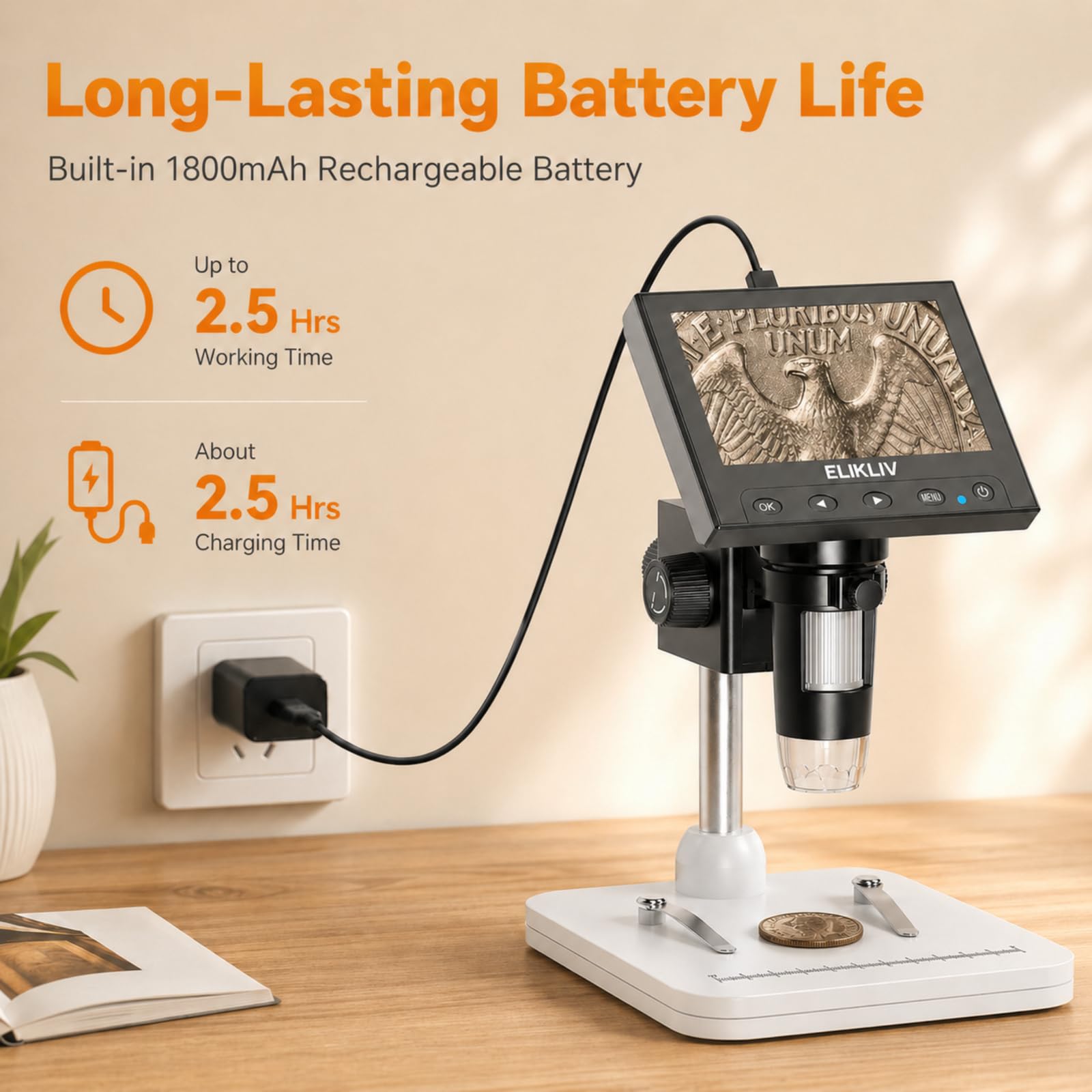 Elikliv Microscope, LCD Digital Coin Microscope 1000x, Coin Magni - Elikliv Official Product View 8