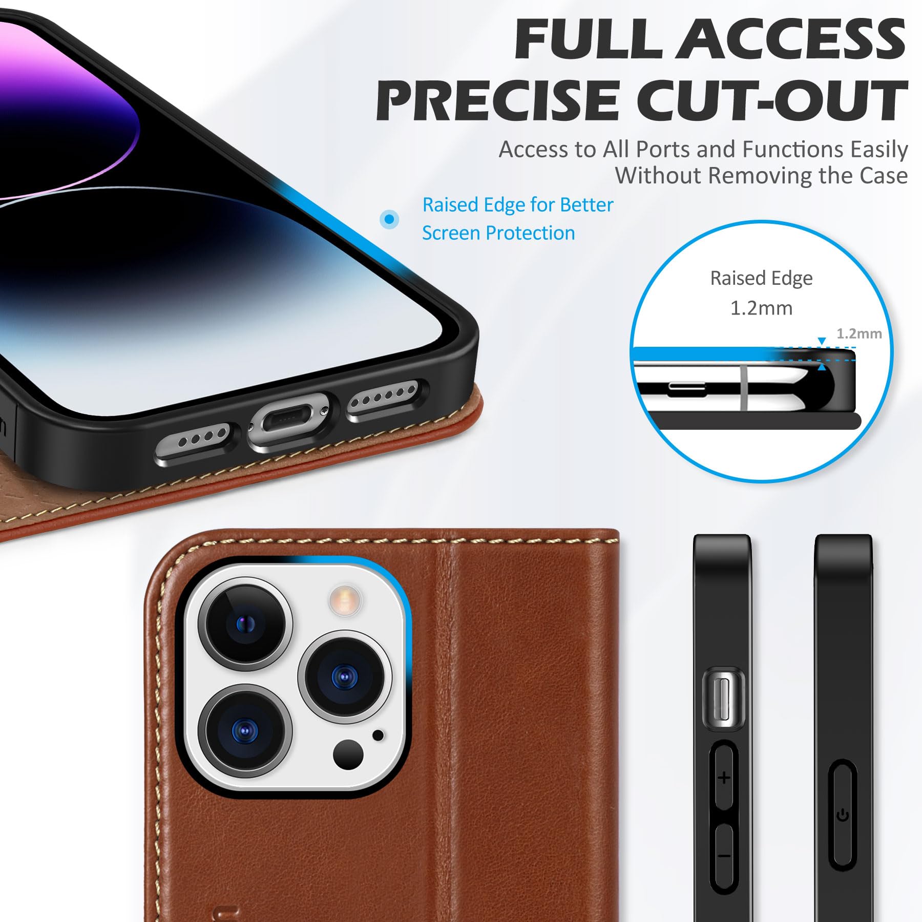 SHIELDON Genuine Leather Case Wallet for iPhone 14 Pro Max - SHIELDON Official Imagery - 7