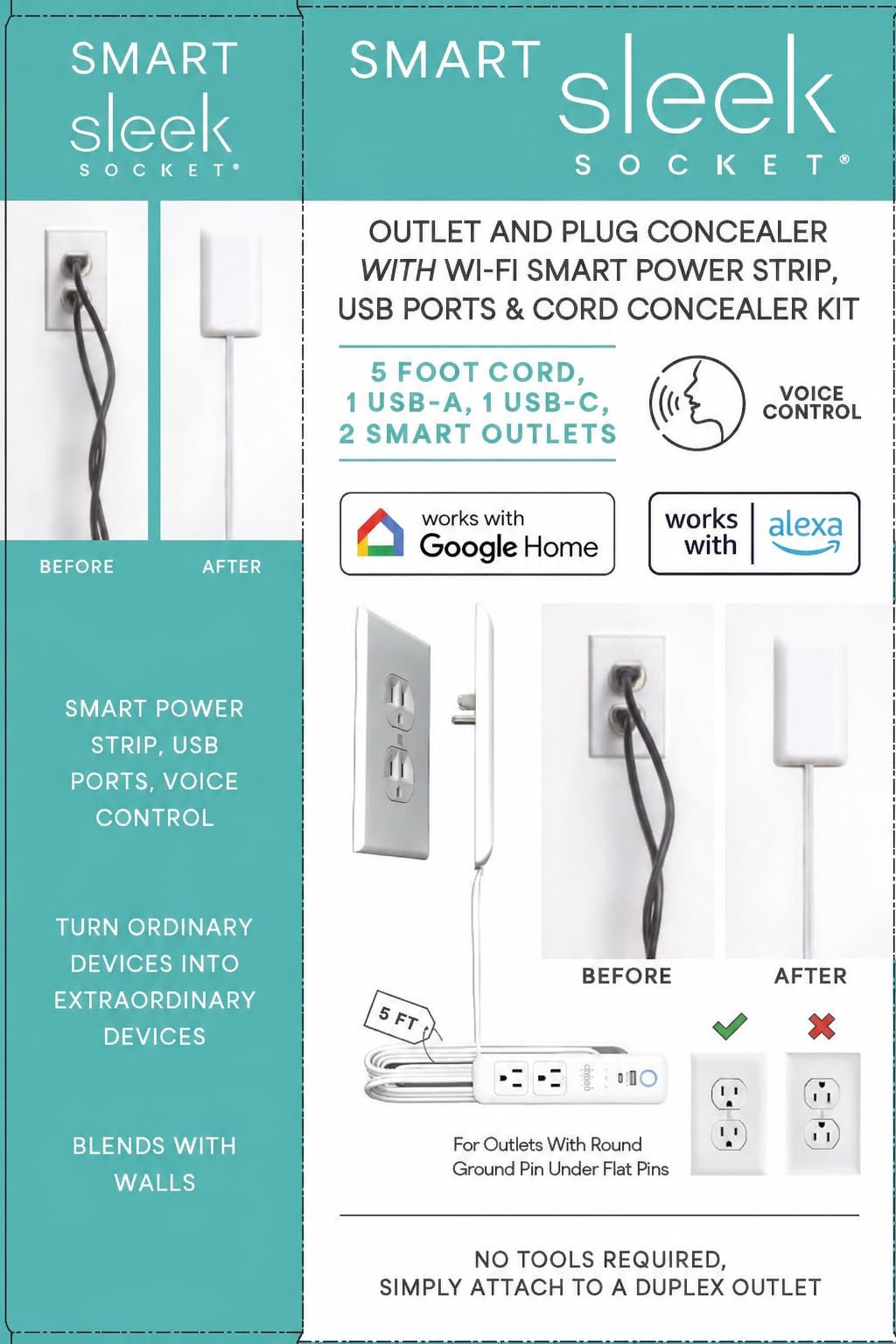 Smart Sleek Socket Universal Outlet Concealer with Wi Fi - sleek socket Official Imagery - 7