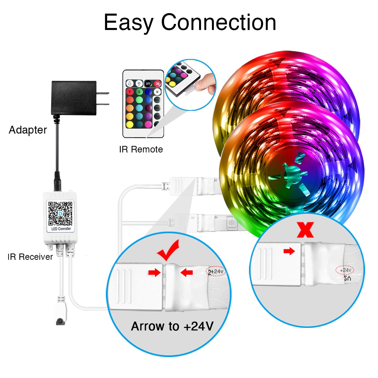 DAYBETTER Led Strip Lights 100 ft Smart with App Remote Control, 5050 RGB for Be - DAYBETTER Official Product View 3