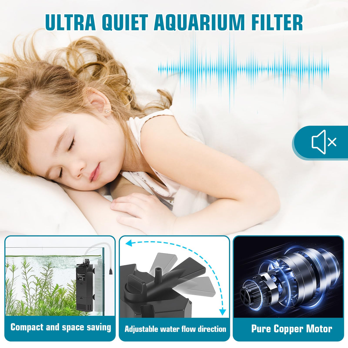 AQQA Submersible Aquarium Filter for 50 100Gal Fish Tank - AQQA Official Imagery - 7