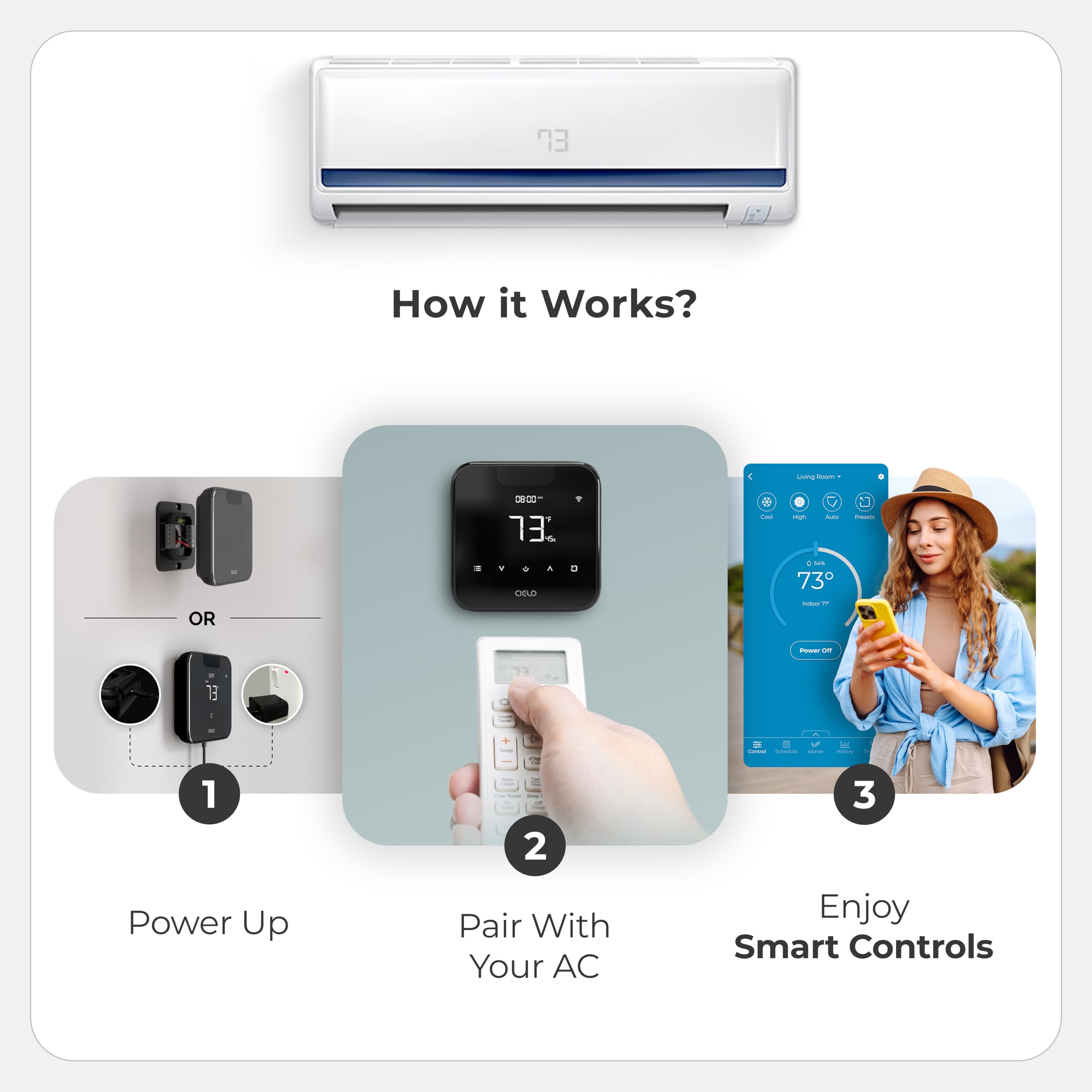 Cielo Breez Breez Max Smart WiFi Thermostat for Mini-Split, Windo - Cielo Breez Official Product View 5