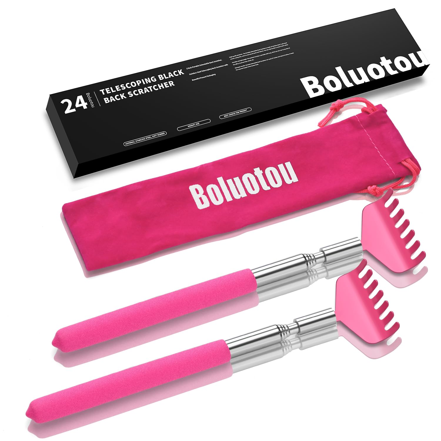 Kuvvfe 2 Pack Extendable Back Scratcher, Stainless Steel Telescoping S - View 9