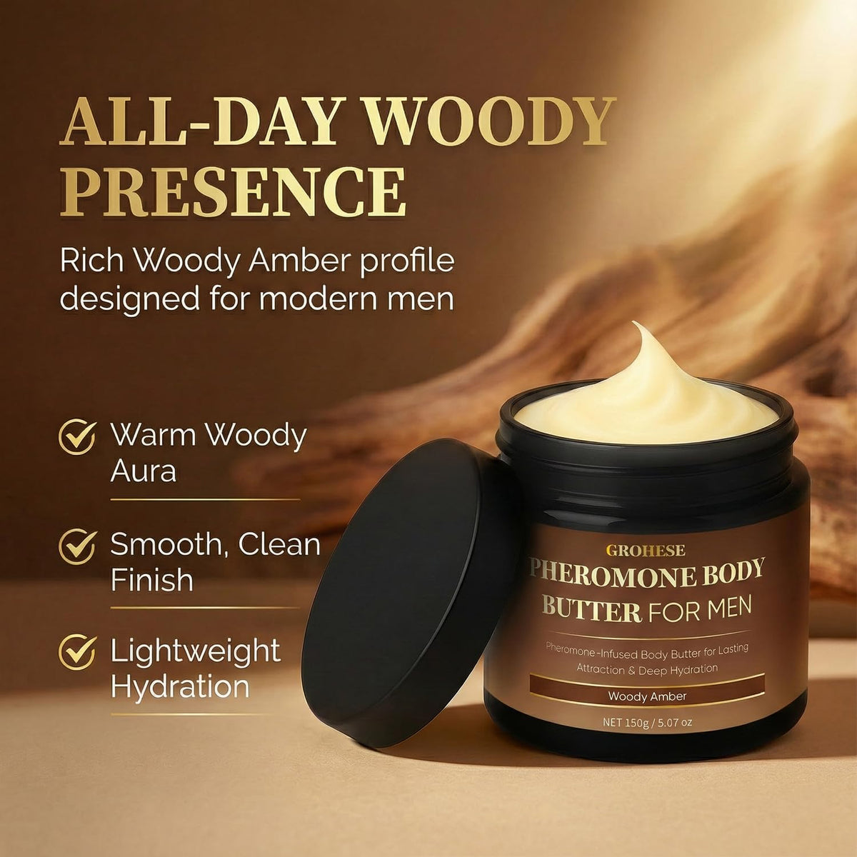 Pheromone Body Butter Men Mens Skin Cream Cologne Inspired - Allaura Beauty Official Imagery - 3