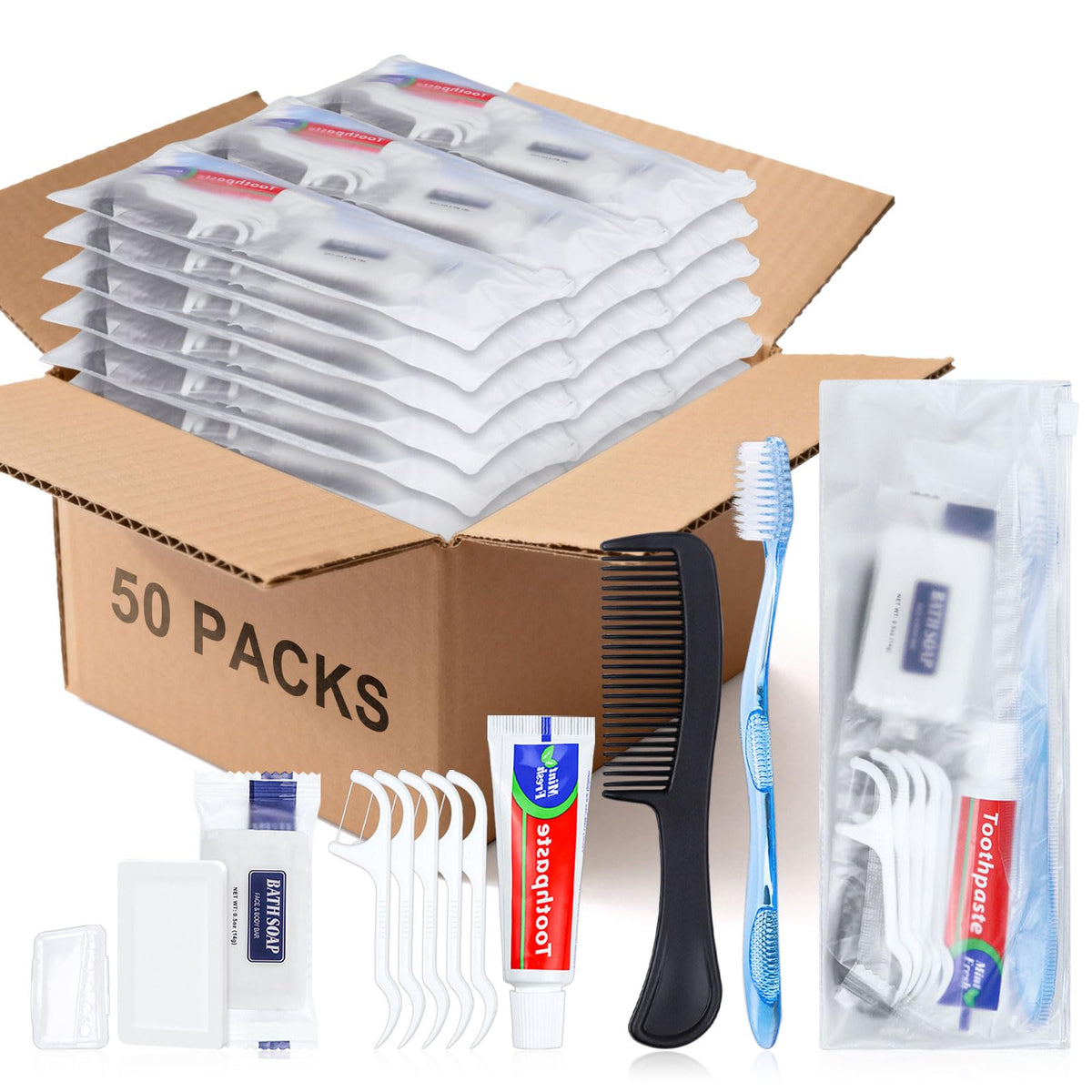 50 Sets Personal Hygiene Kit Basic Toiletry Kits Homeless - HQSLsund Official Imagery - 2