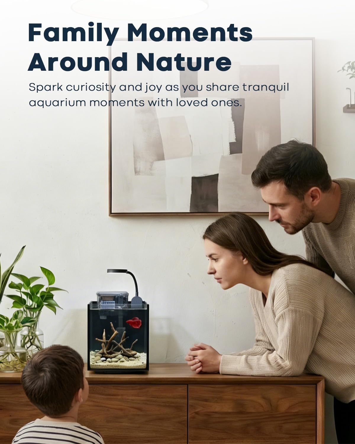 Desktop Small Aquarium Set Glass Fish Tank 1 25 Gallon with - Wonderfactory Official Imagery - 5