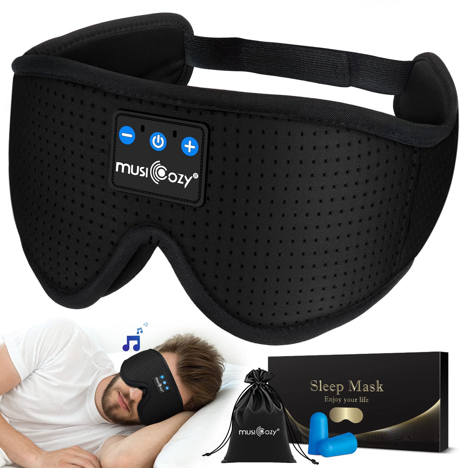 MUSICOZY 3D Sleep Headphones Bluetooth 5.4 Breathable Sleep Eye Mask - MUSICOZY Official Product View 1