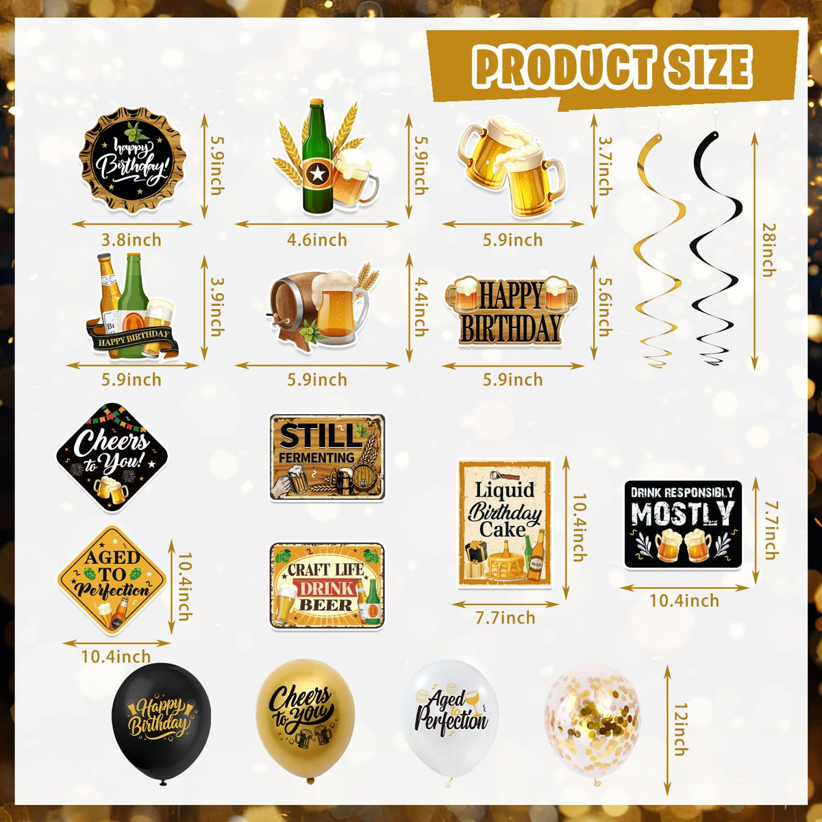 Beer Birthday Party Decorations Beer Aged to Perfection - Mpanwen Official Imagery - 6