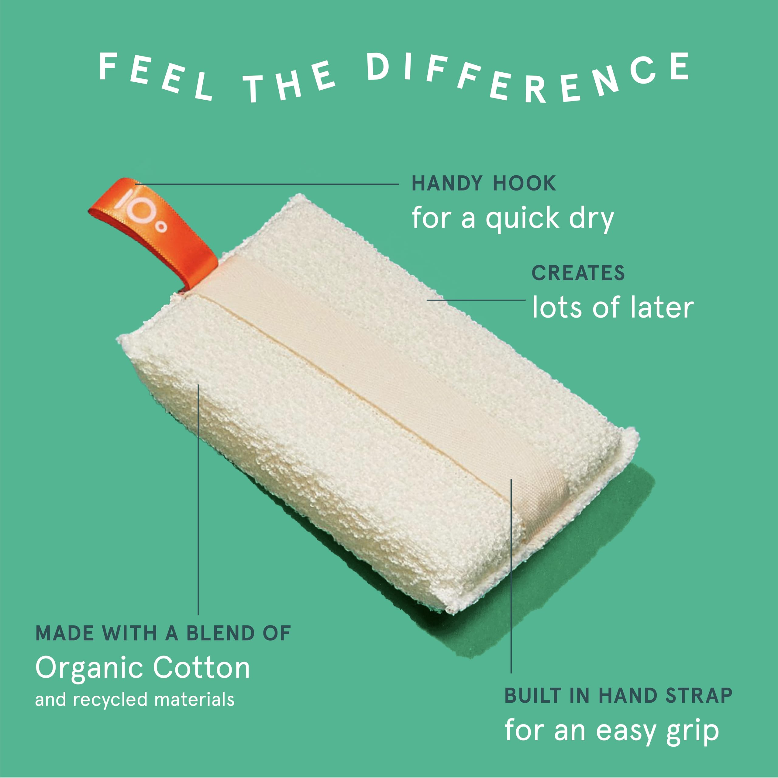 Cleanlogic Organic Cotton Small Exfoliating Body Scrubber – Deep Cleansing - Cleanlogic Official Product View 2