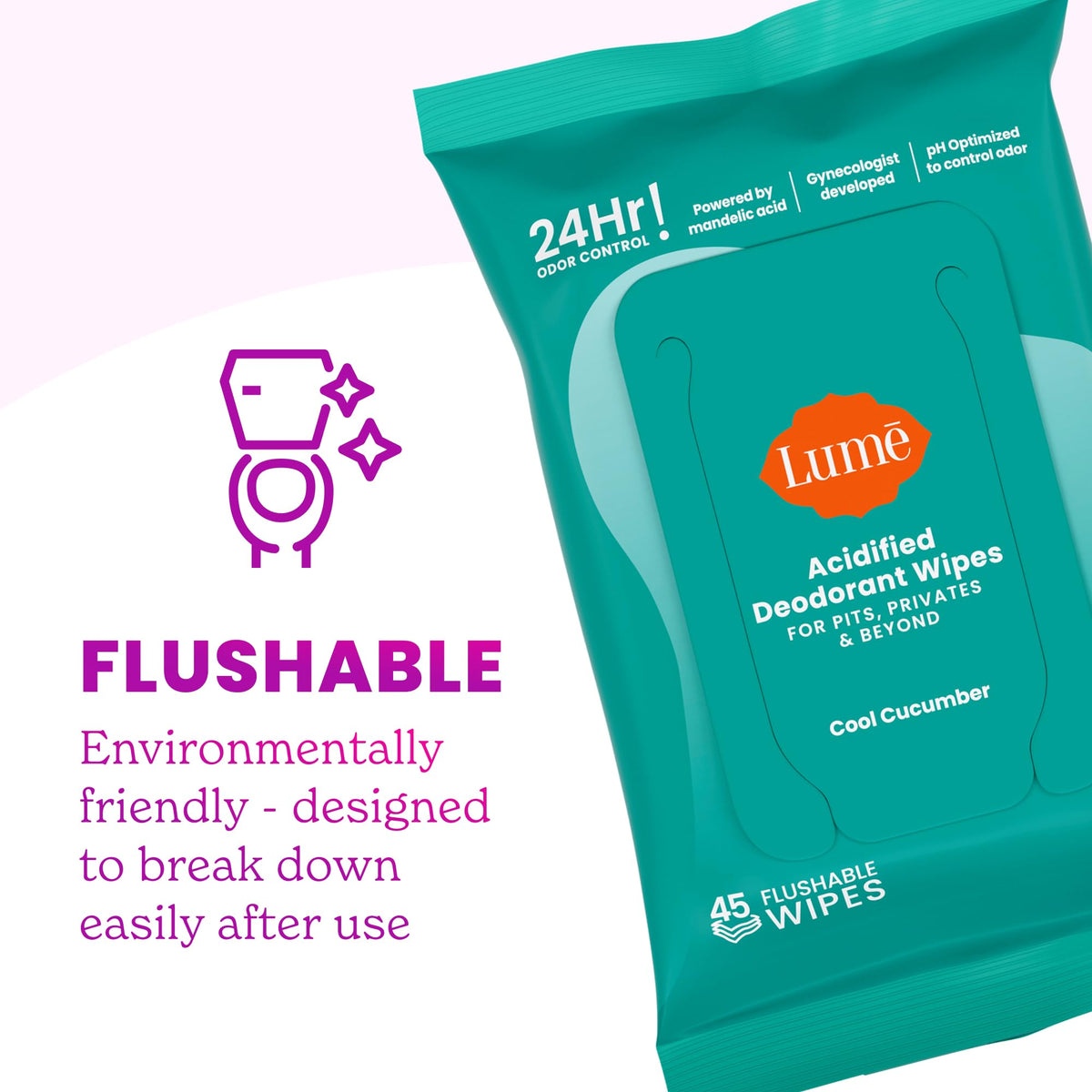 Lume Acidified Deodorant Wipes - Lume Official Imagery - 8