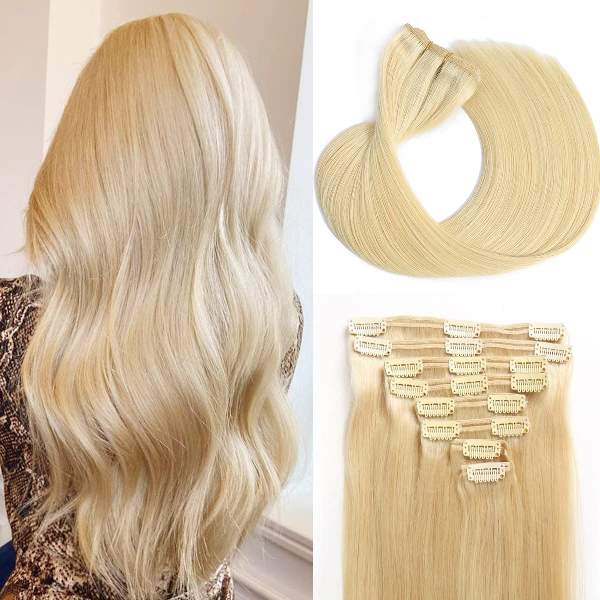Clip in Hair Extensions Real Human Hair Extensions for Women - Tuquqe Official Imagery - 8