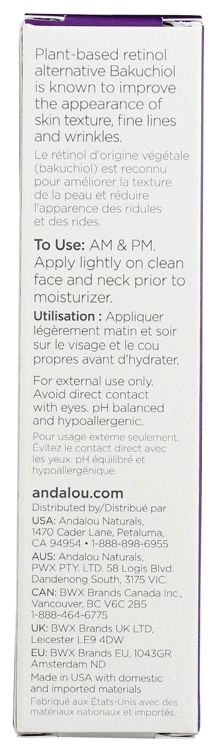 Andalou Naturals Rejuvenating Serum with Plant Based Retinol, 1 Oz