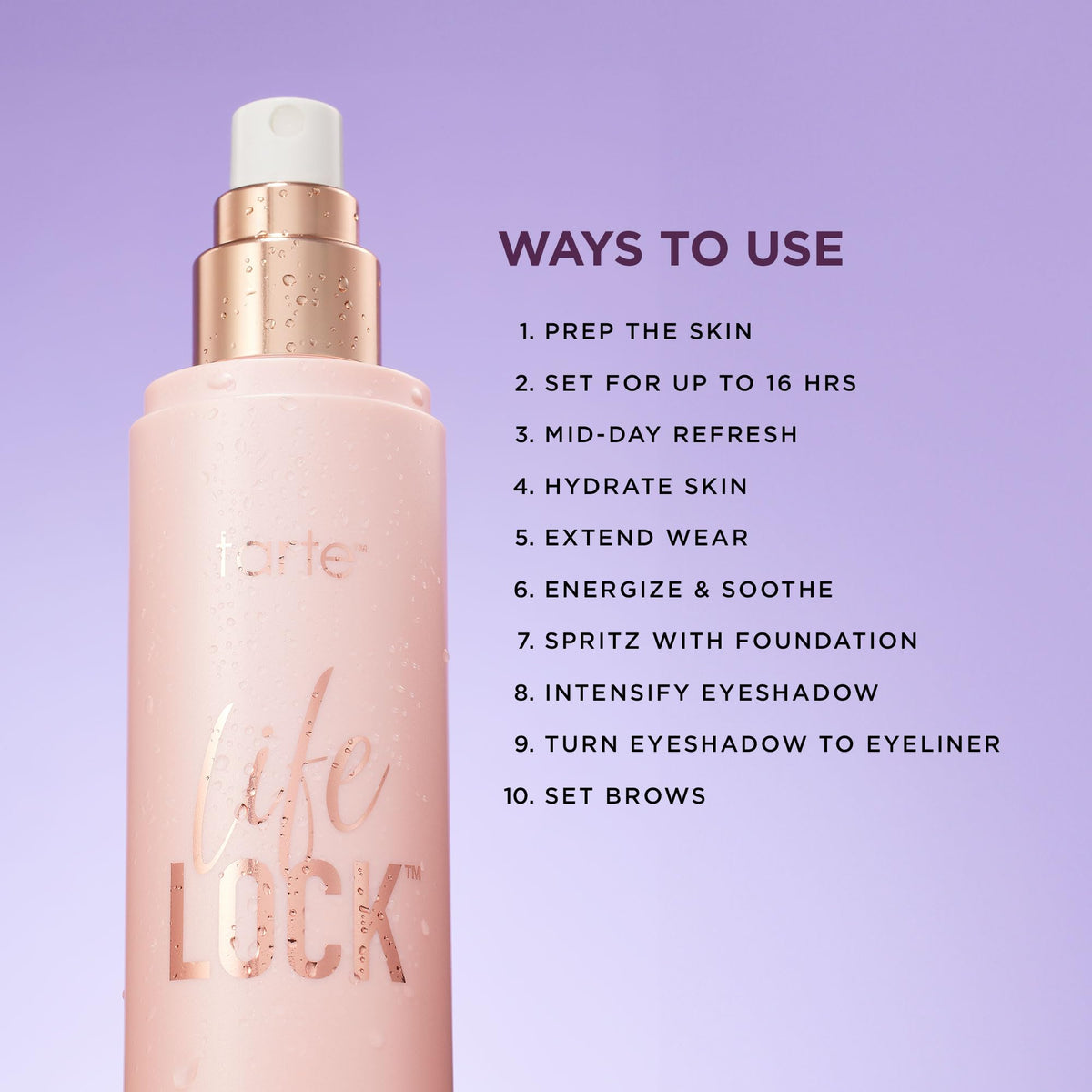 tarte Life Lock Hydrating Setting Spray 10 in 1 Weightless - tarte Official Imagery - 8