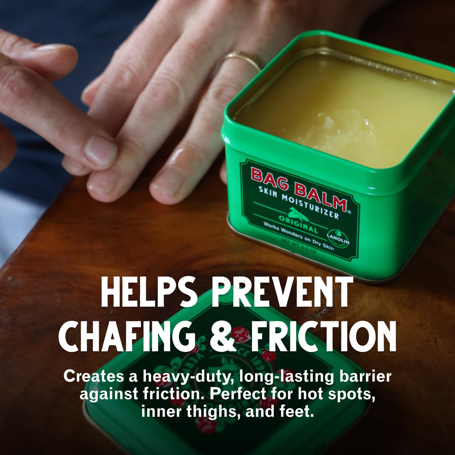 Bag Balm Original Skin Moisturizer in a 4oz tin, made in USA, featuring a classic metal container with product label.