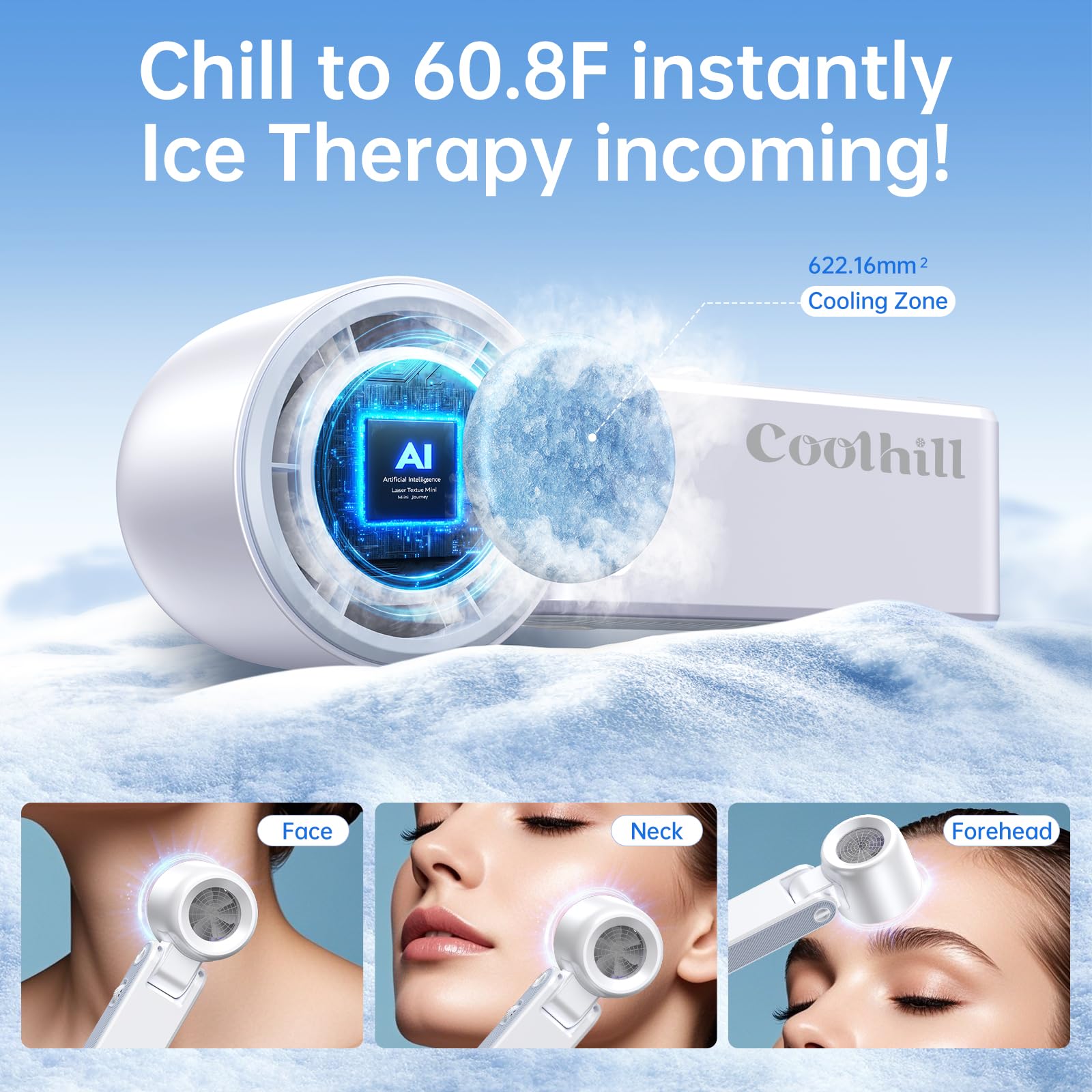 Coolhill Handheld Portable fan with Turbo Cooling 5500mAh 199 Spe by Coolhill - Angle View 2