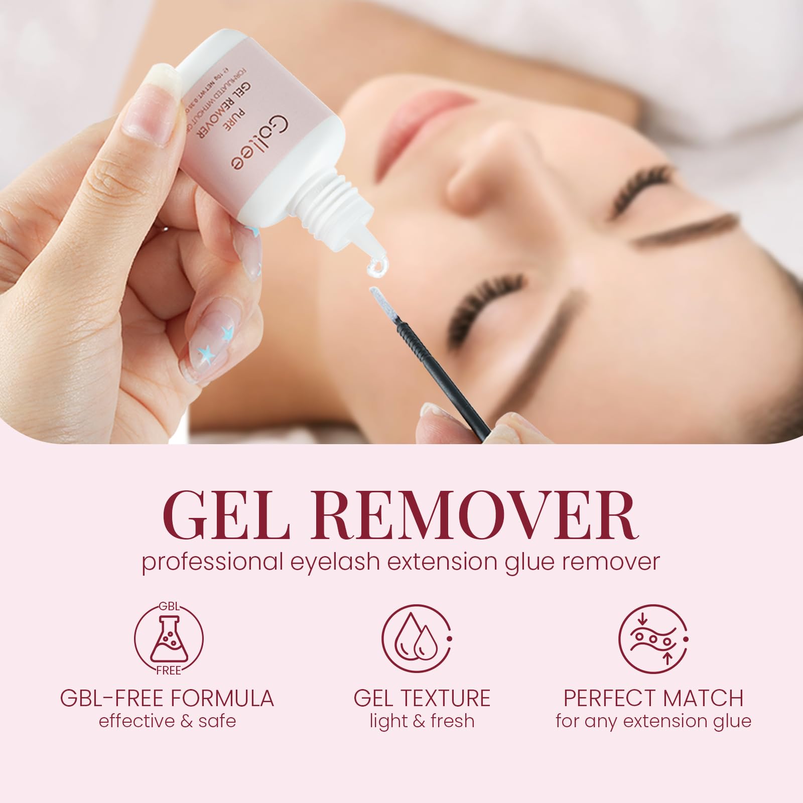 Eyelash Extension Remover, GBL-Free Lash Remover for Lash Extensions, Lash Gel Remover Lash Extension Glue Remover Dissolver for Eyelash Extension Glue | Gentle, Efficient Gel Safe for Sensitive Eyes