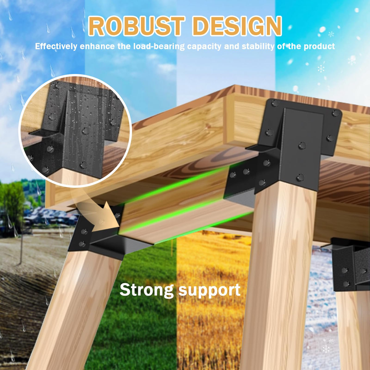 4 Pcs Deer Stand Brackets 4x4 Outdoor Angle Brackets with - TAYORY Official Imagery - 4