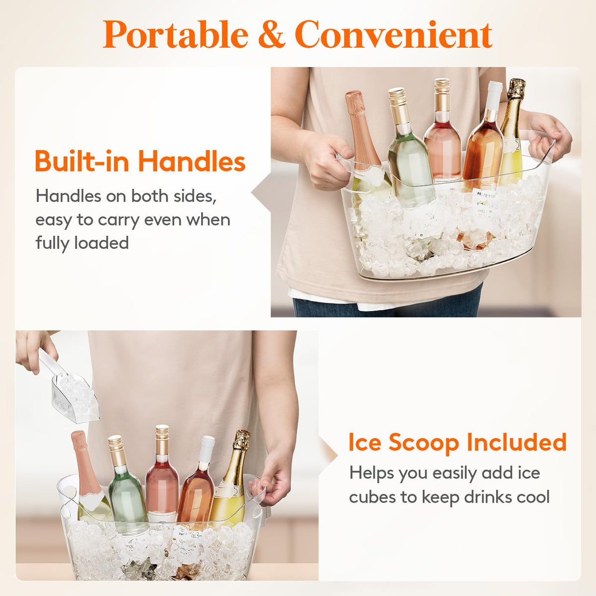 Lifewit 6 5L Plastic Ice Bucket for Parties with Handle - Lifewit Official Imagery - 6