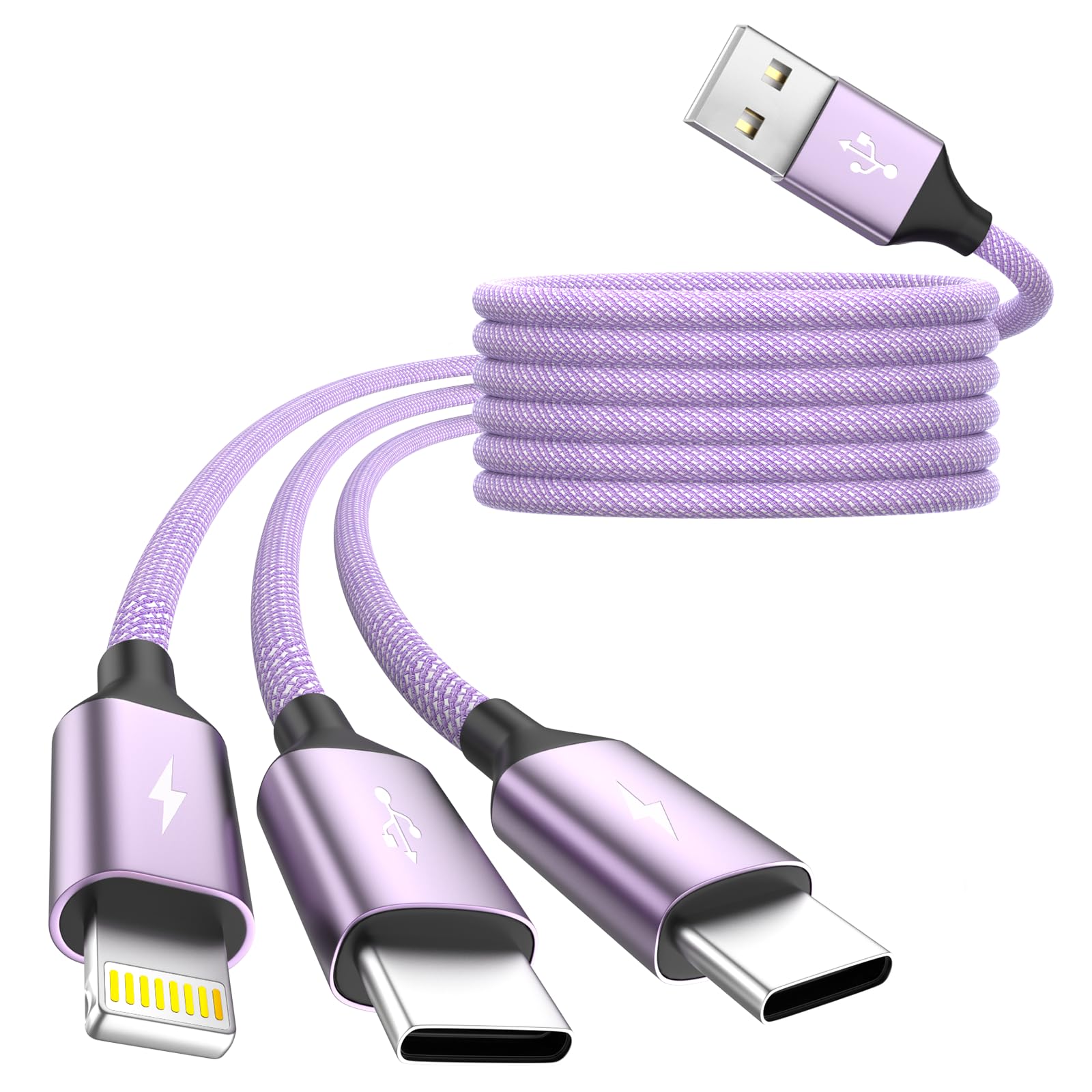 MPATIBY 3 in 1 USB Cable with 2 USB-C/IP, Multi Charging Cable fo - MPATIBY Official Product View 2